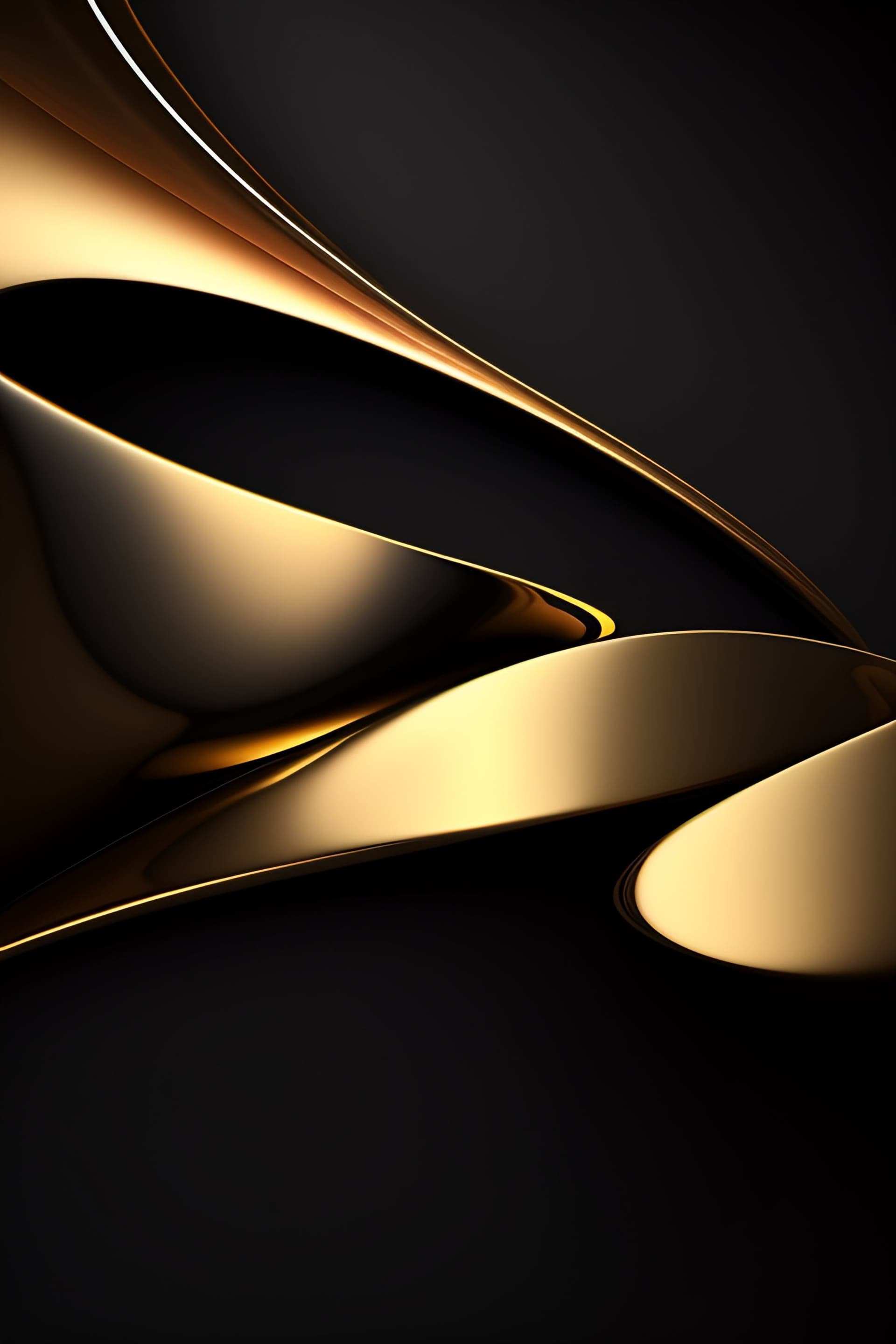 Golden Ribbon Flow - Pro phone wallpaper
