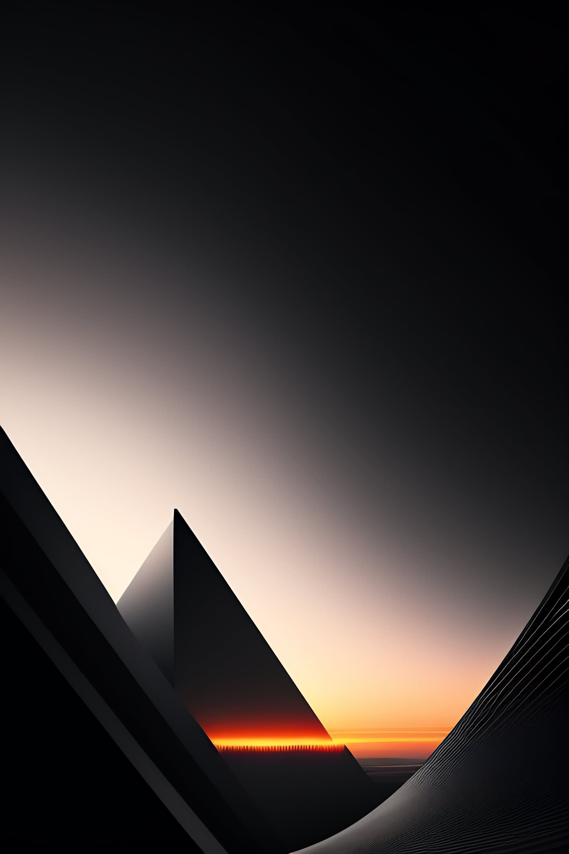 Geometric Sunset Peaks - Pro phone wallpaper