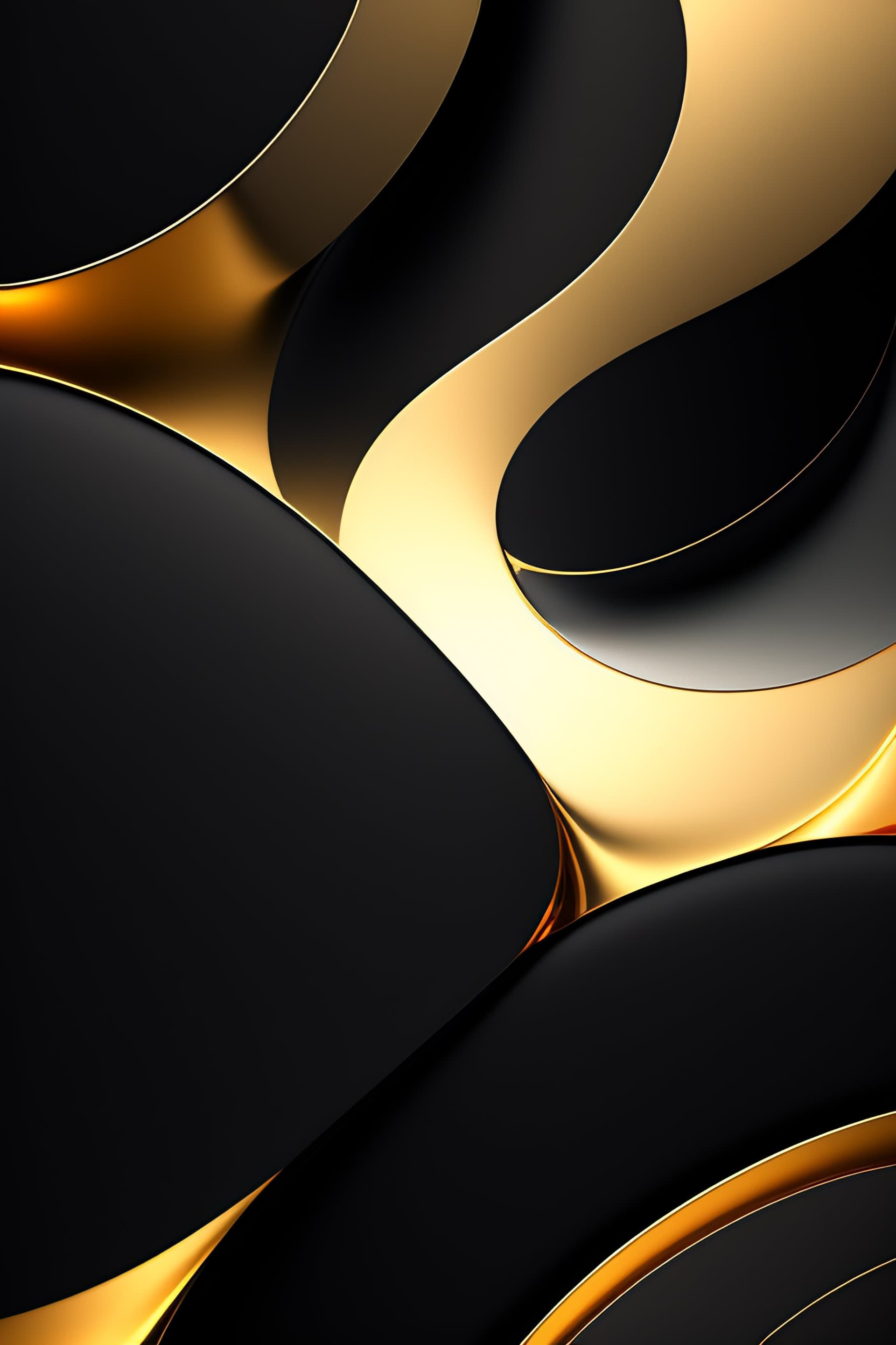 Golden Black Curves - Pro phone wallpaper