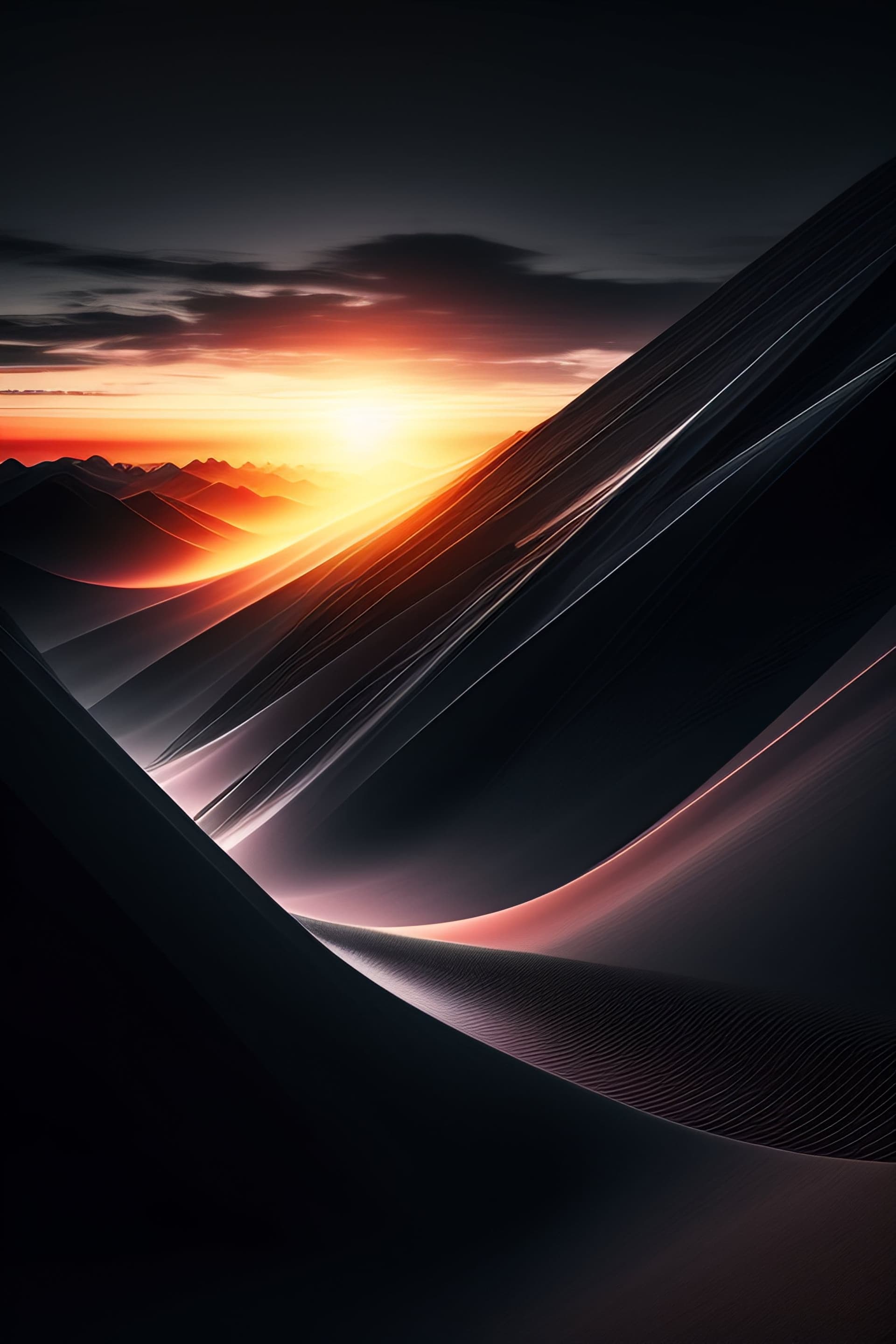 Sunset Dune Shadows - Pro phone wallpaper