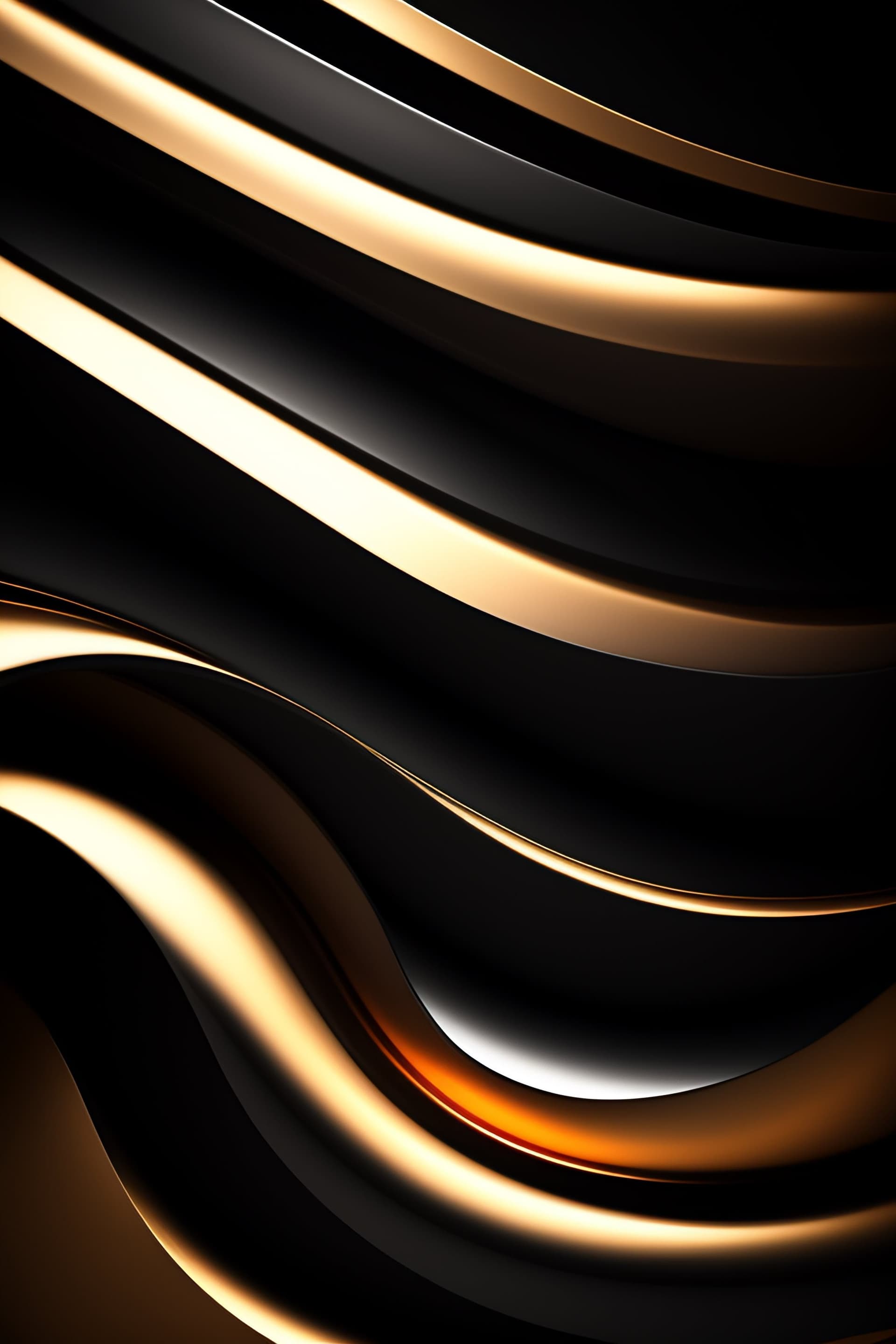 Golden Flowing Waves - Pro phone wallpaper