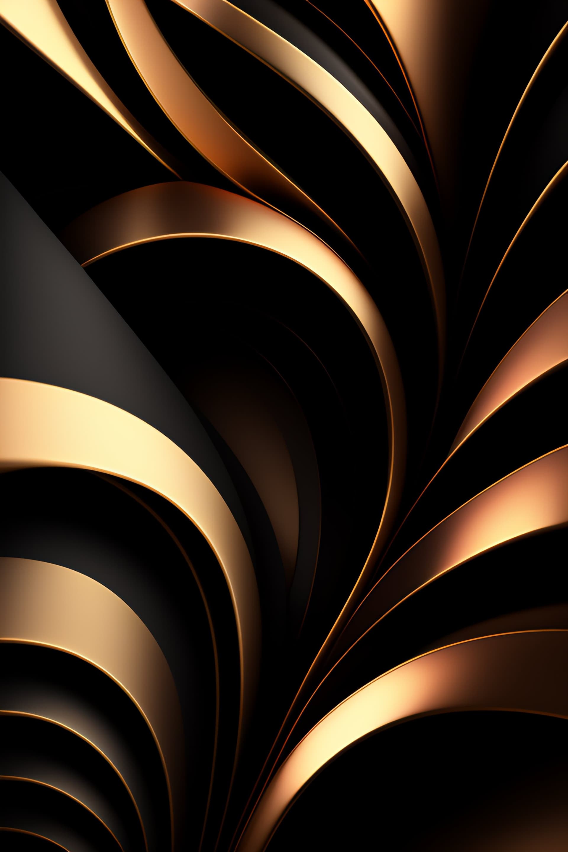 Golden Ribbons - Pro phone wallpaper