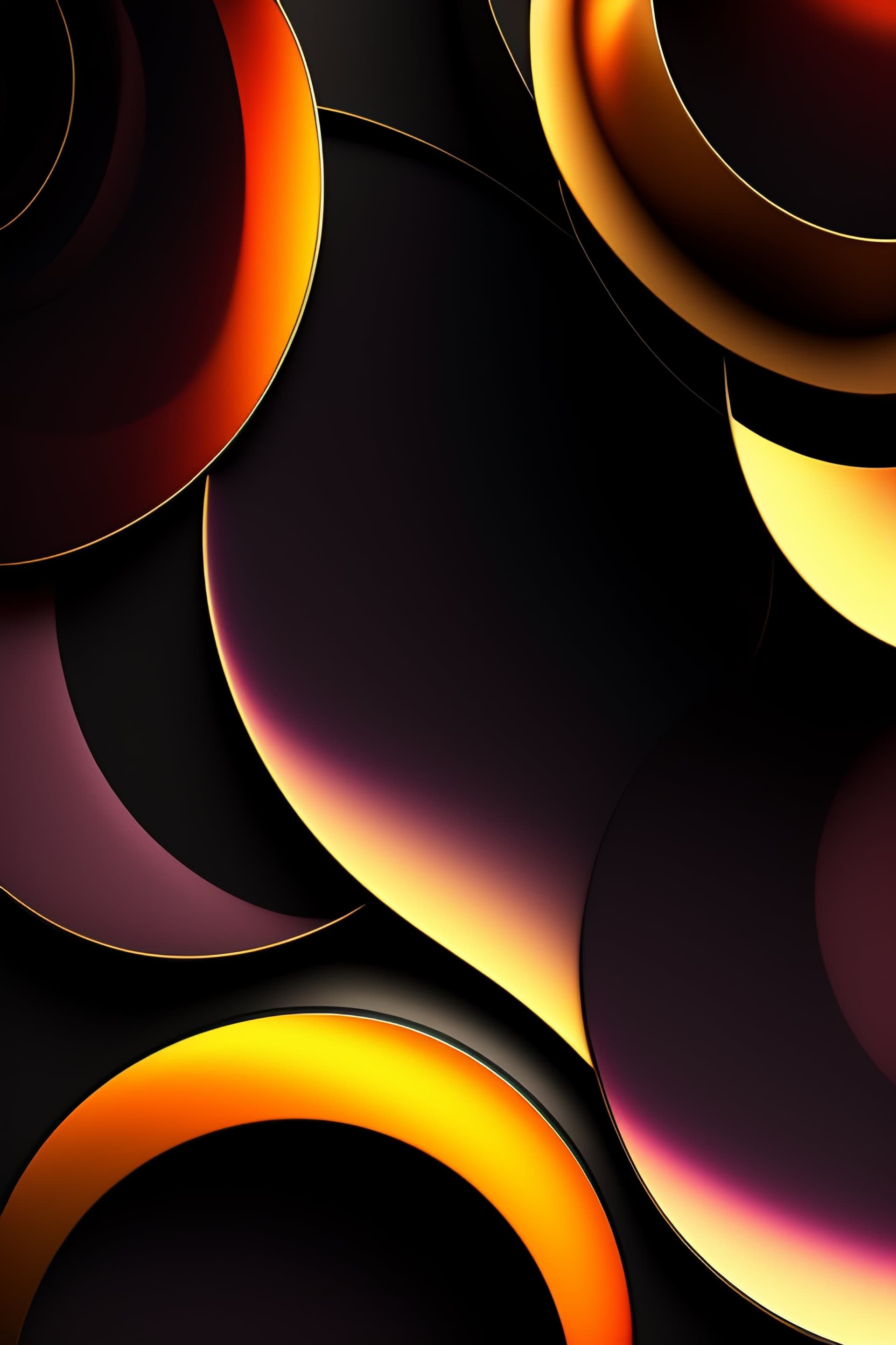 Geometric Dark Rings - Pro phone wallpaper