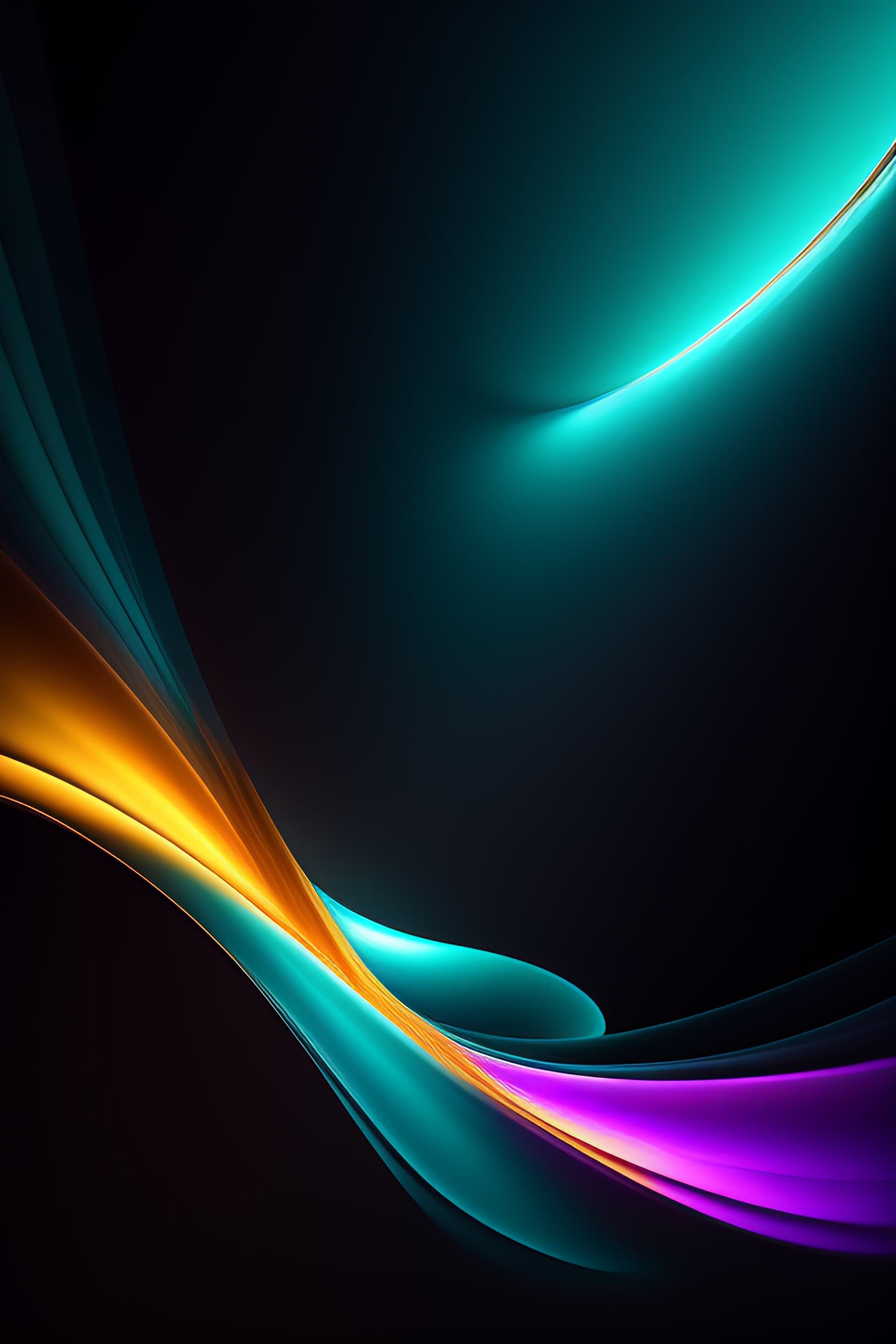 Teal Gold Swirls - Pro phone wallpaper