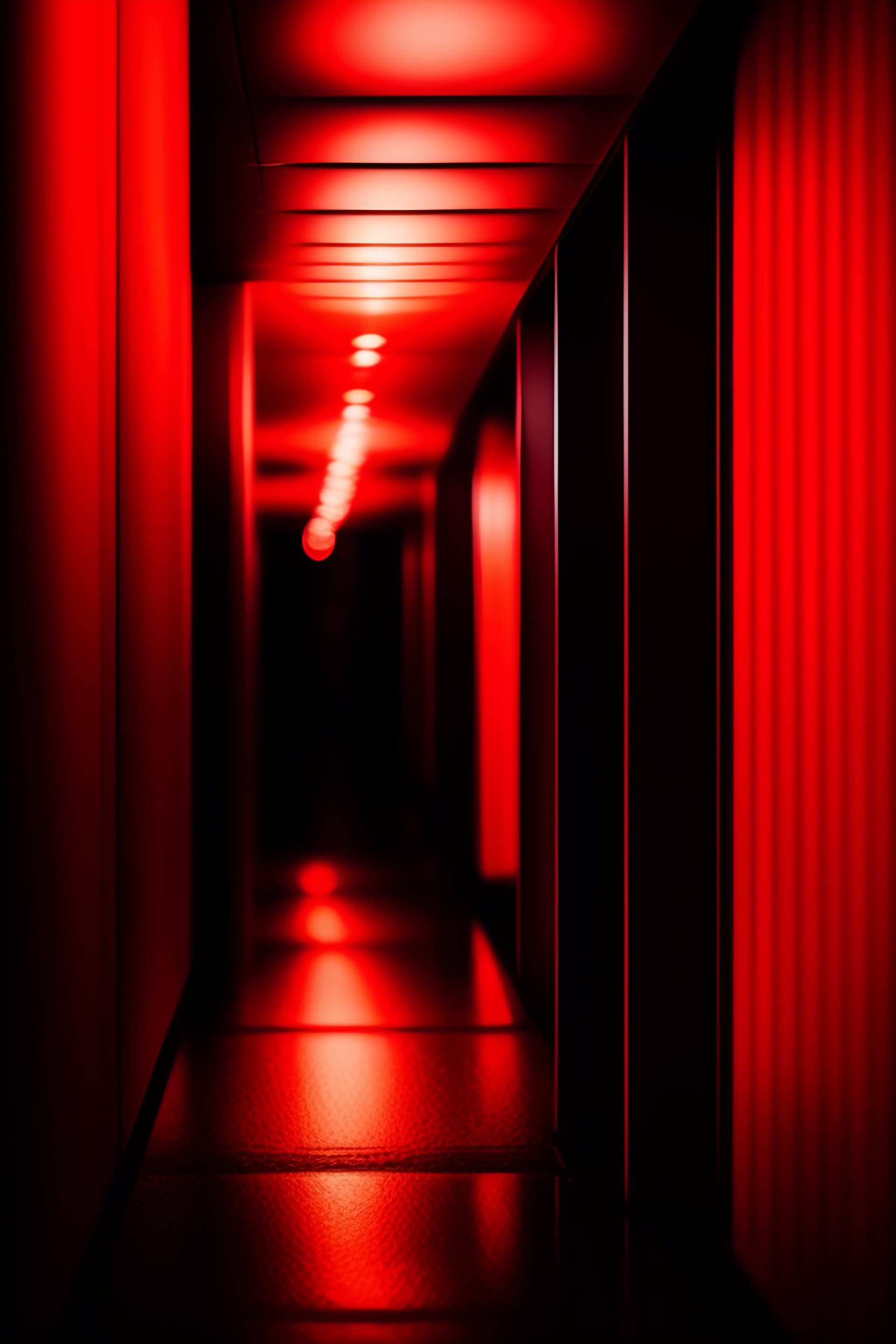 Red Lit Corridor - Pro phone wallpaper