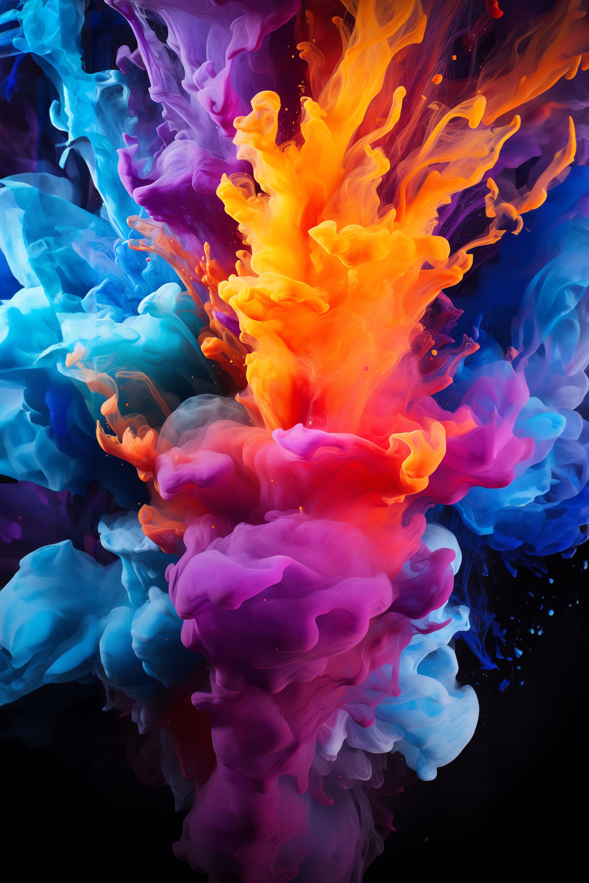 Colorful Ink Explosion - Pro phone wallpaper