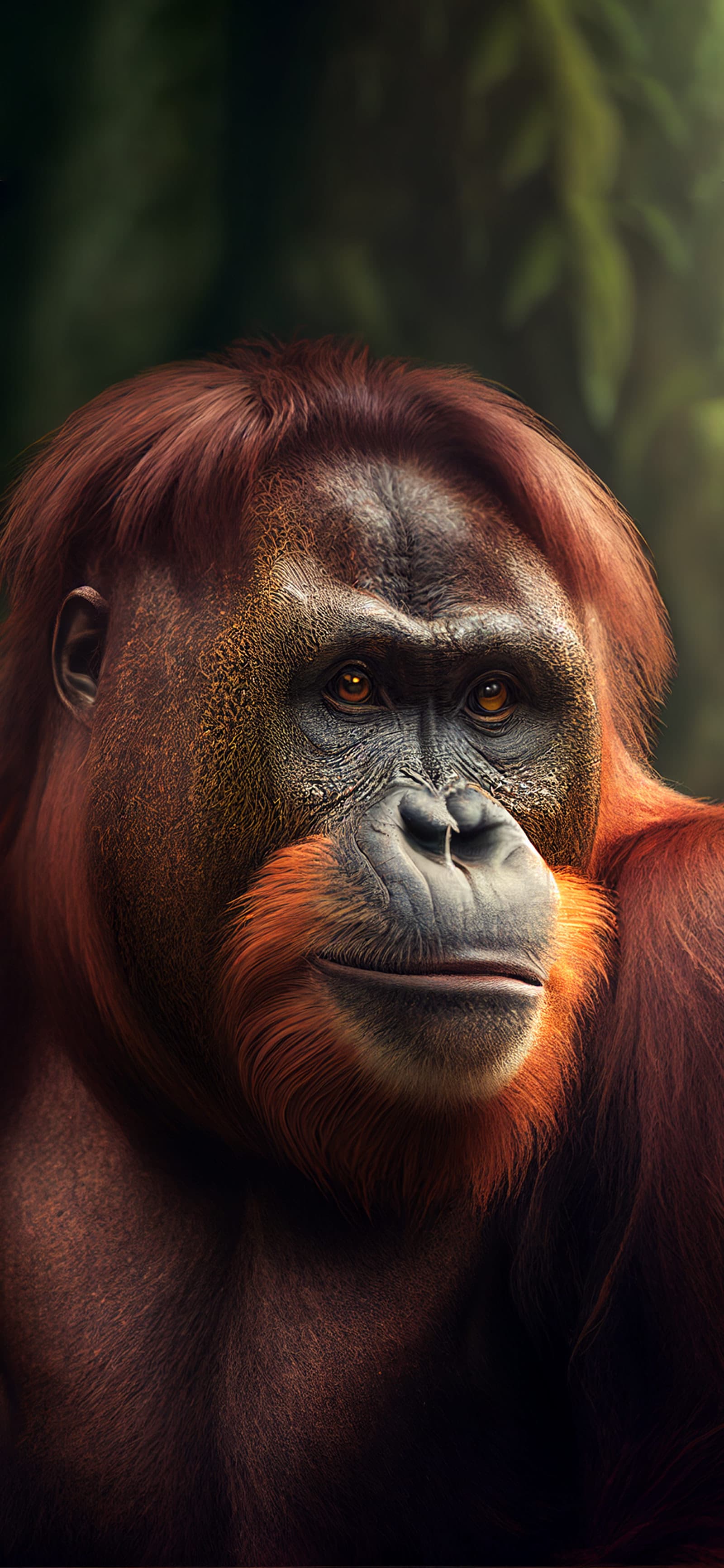Orangutan Forest Gaze - Pro phone wallpaper