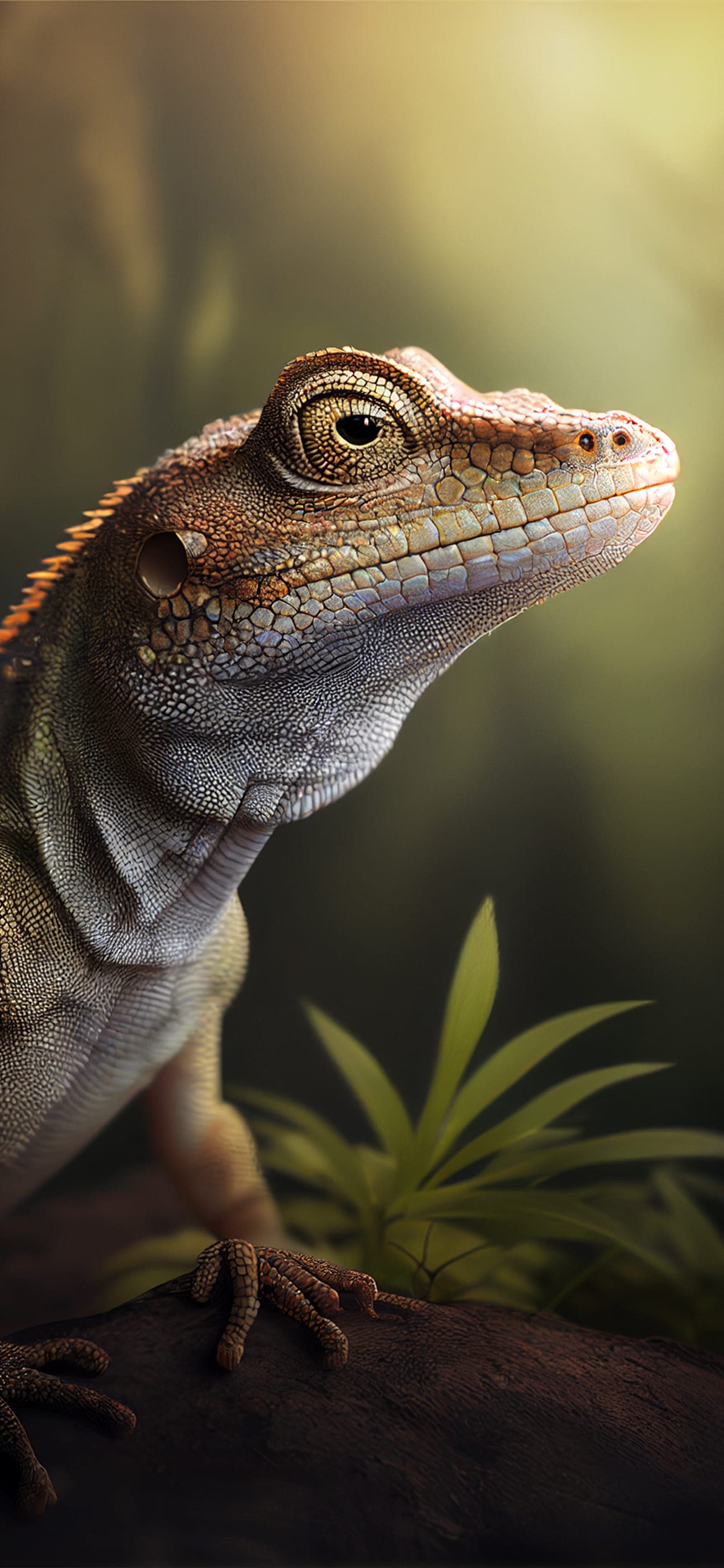 Green Lizard Portrait - Pro phone wallpaper