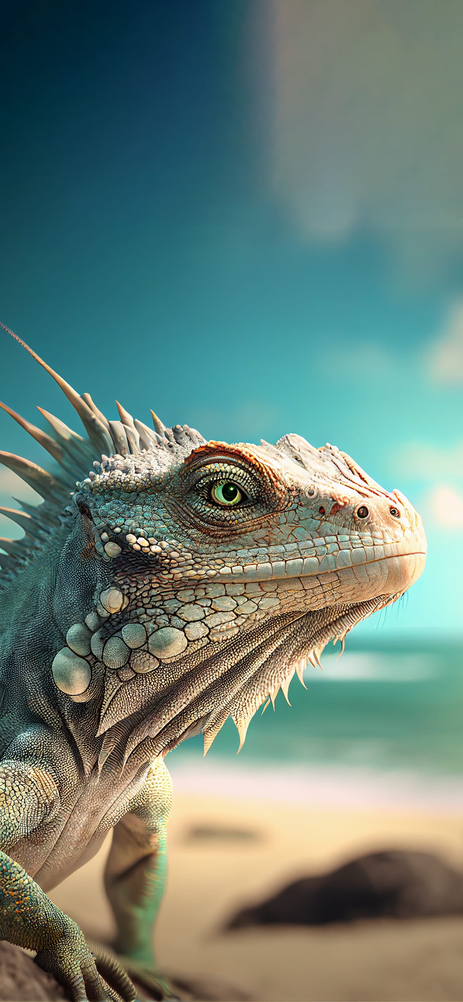 Iguana Beach Stare - Pro phone wallpaper