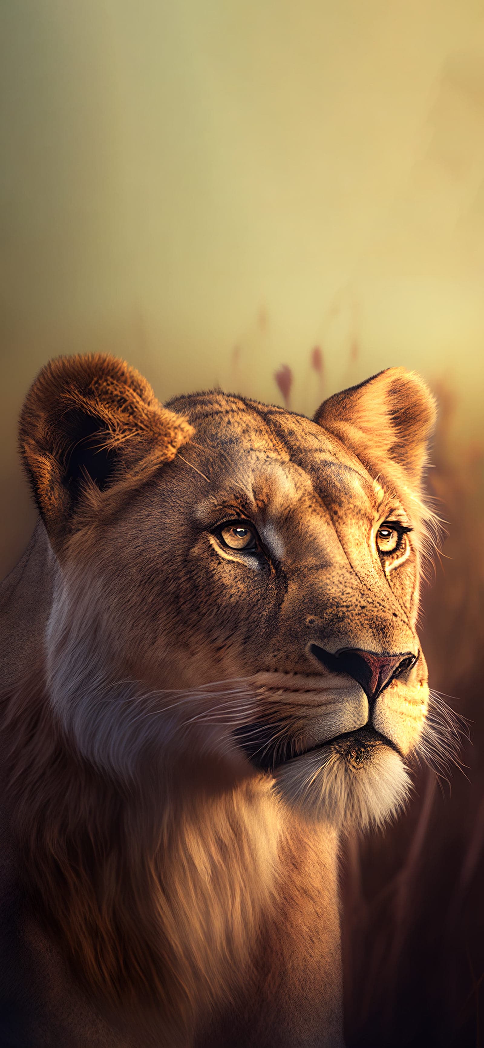 Lioness Gaze - Pro phone wallpaper