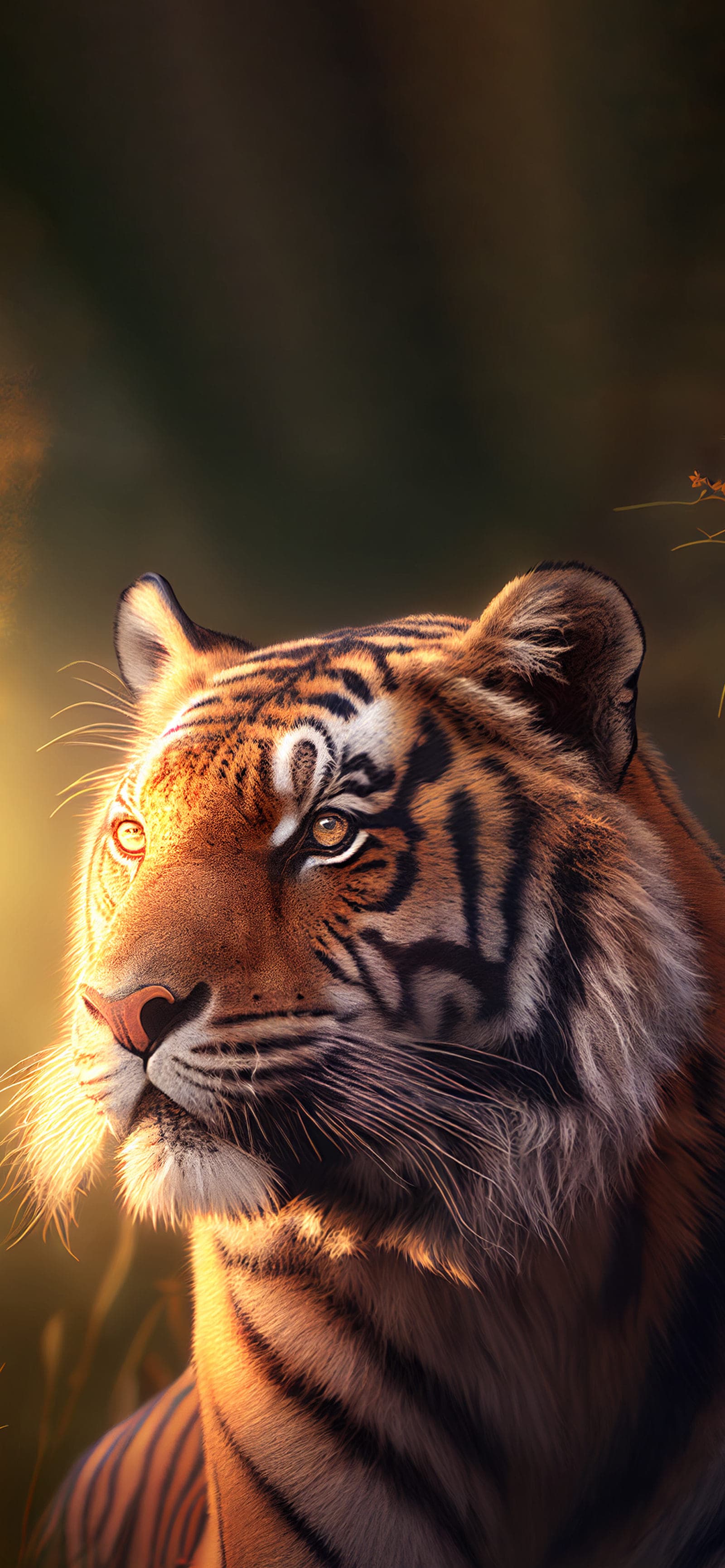 Tiger Gaze Sunlight - Pro phone wallpaper