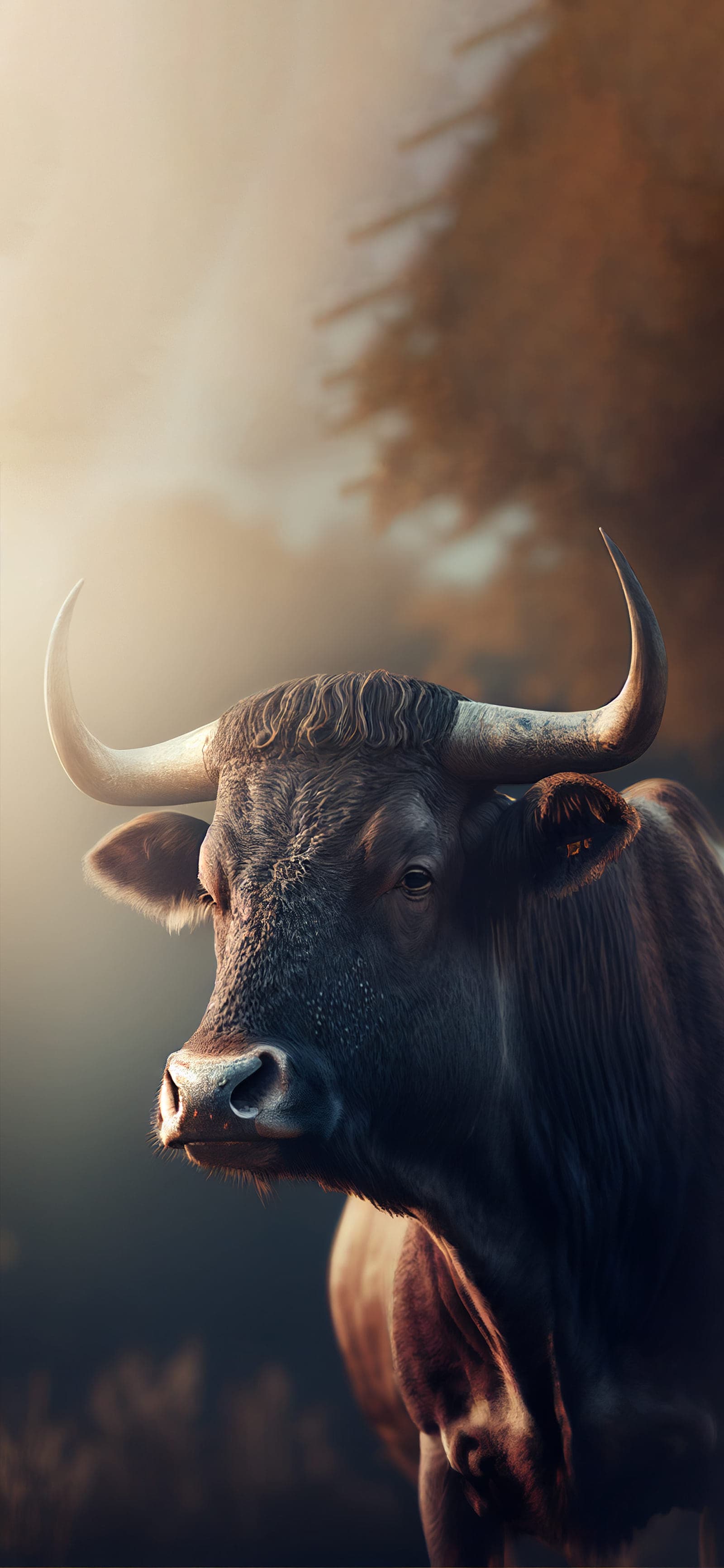 Majestic Bull Portrait - Pro phone wallpaper