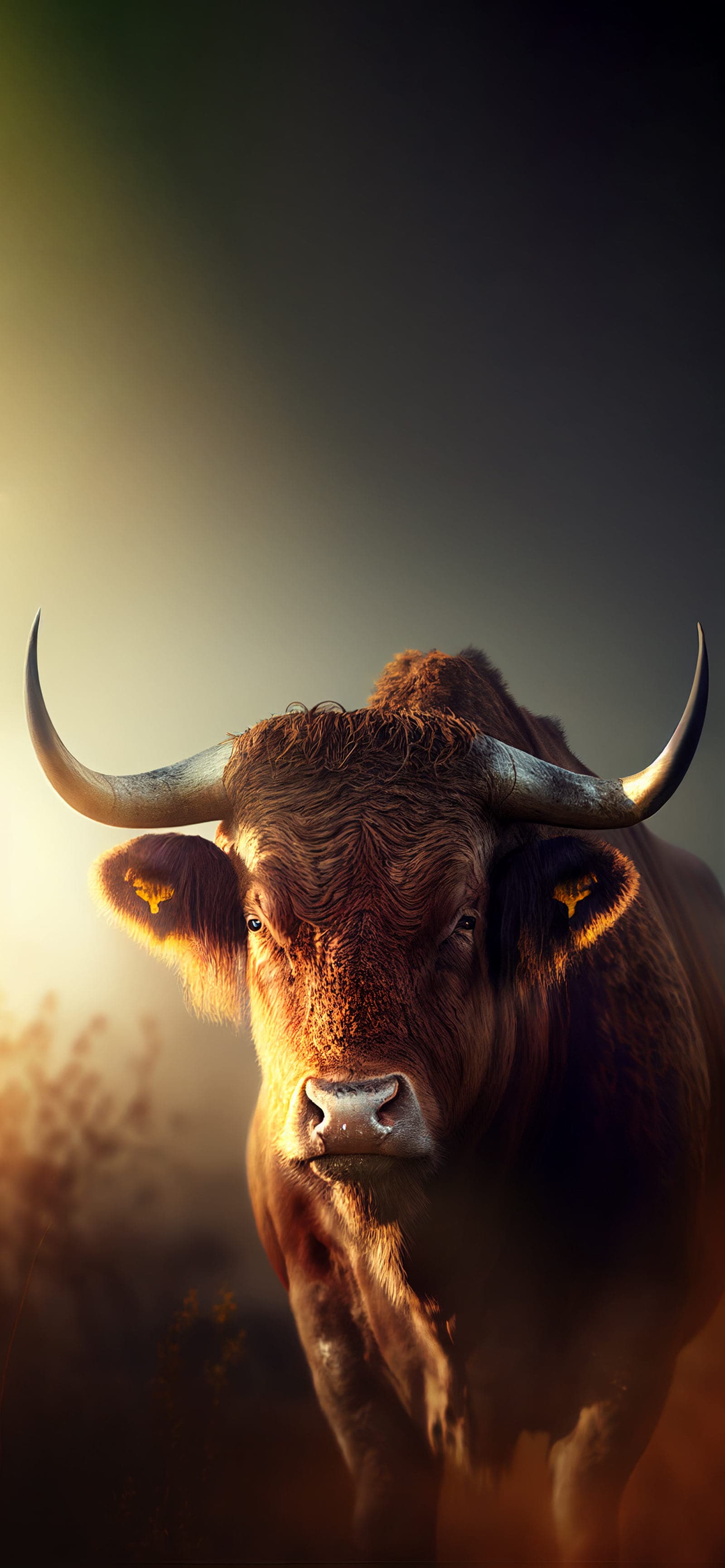 Bull in Sunlight - Pro phone wallpaper