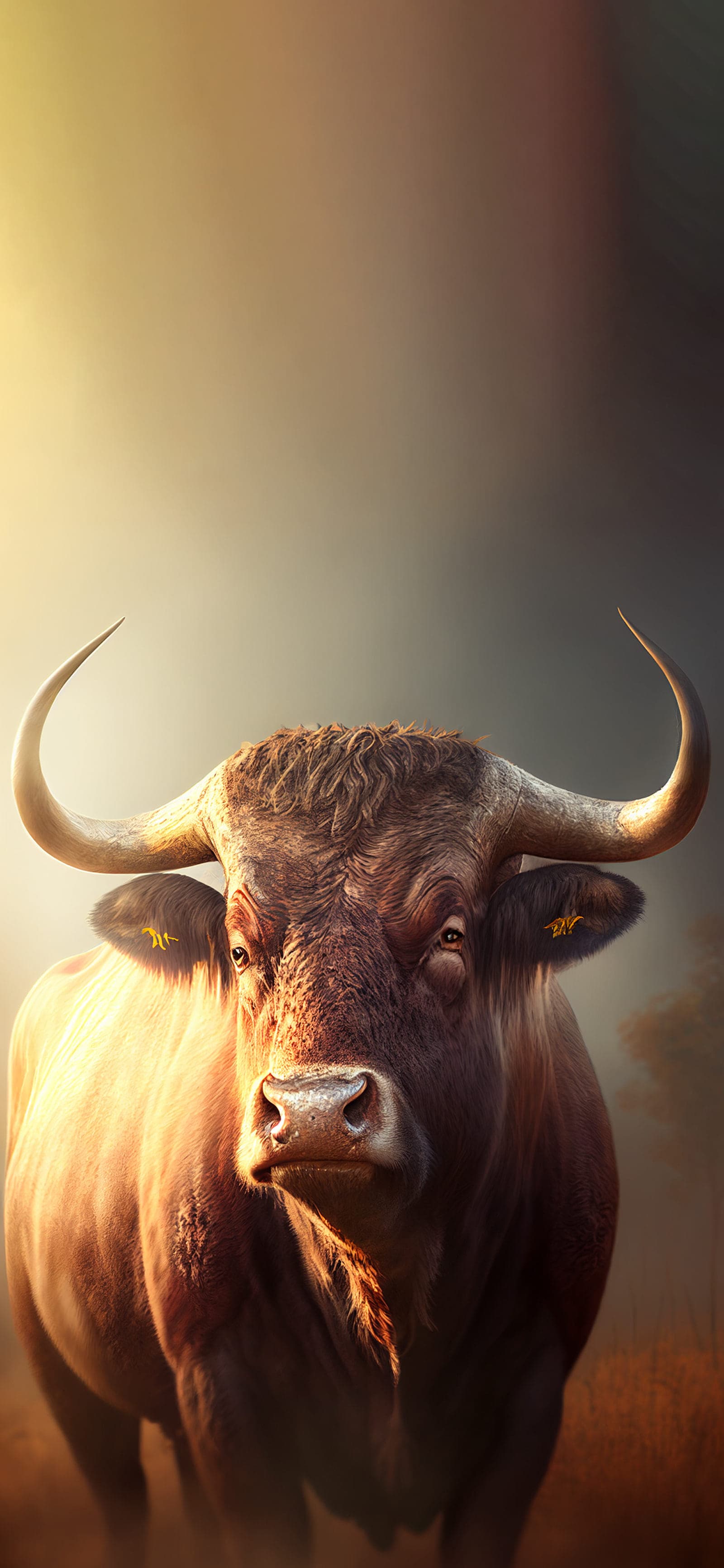 Majestic Bull Portrait - Pro phone wallpaper