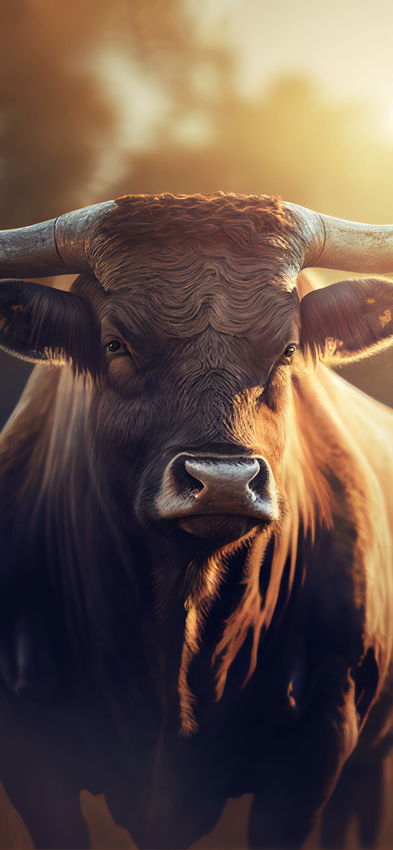 Powerful Bull Stare - Pro phone wallpaper