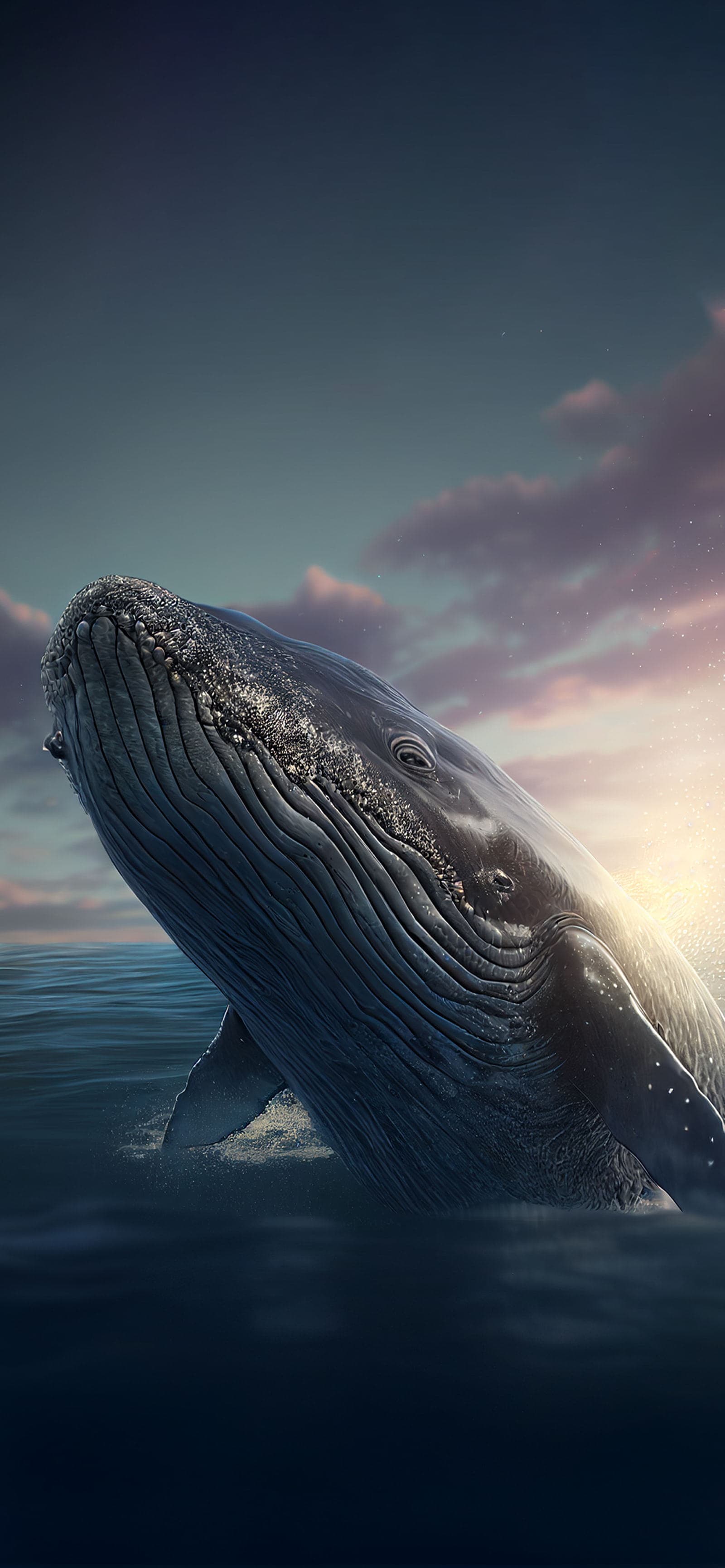Whale Ocean Surface - Pro phone wallpaper