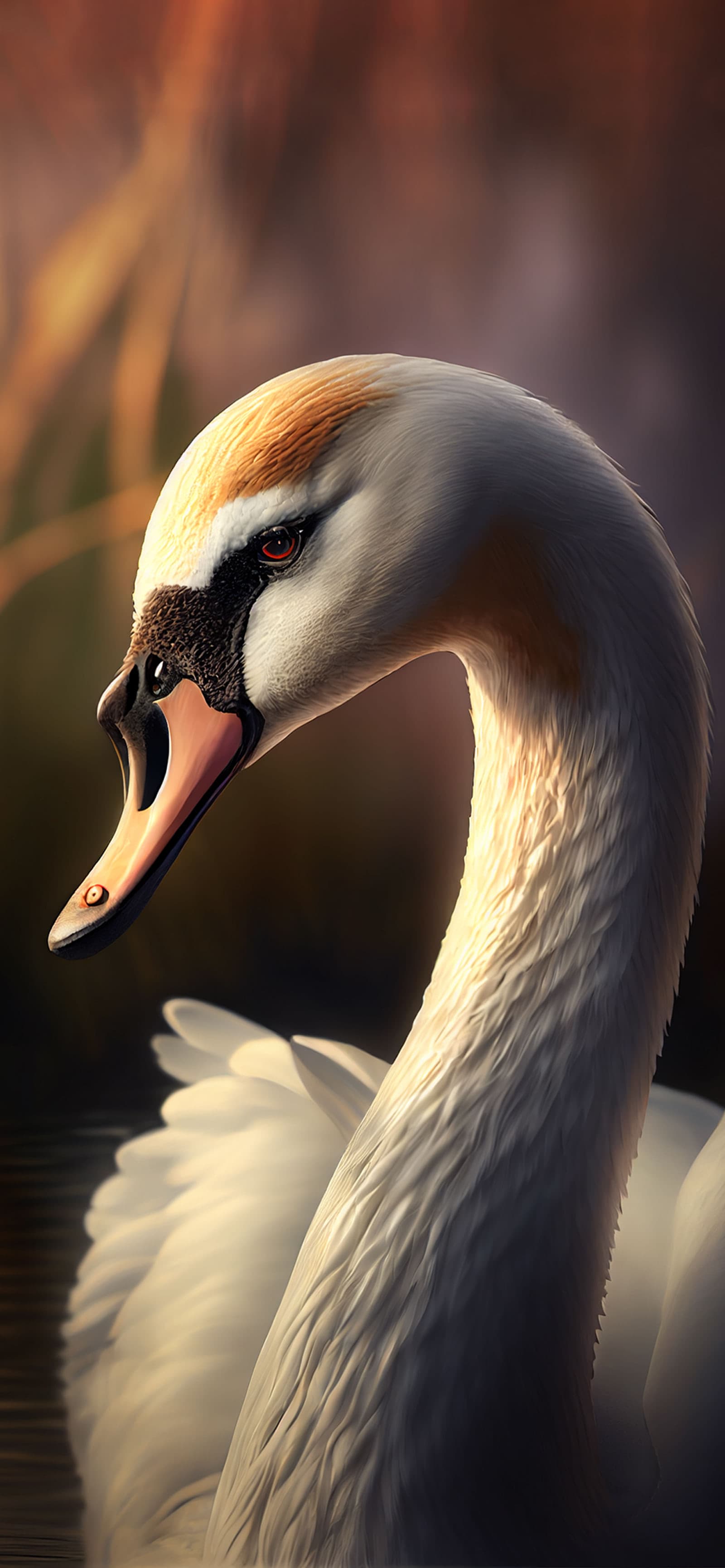 Elegant Swan Profile - Pro phone wallpaper