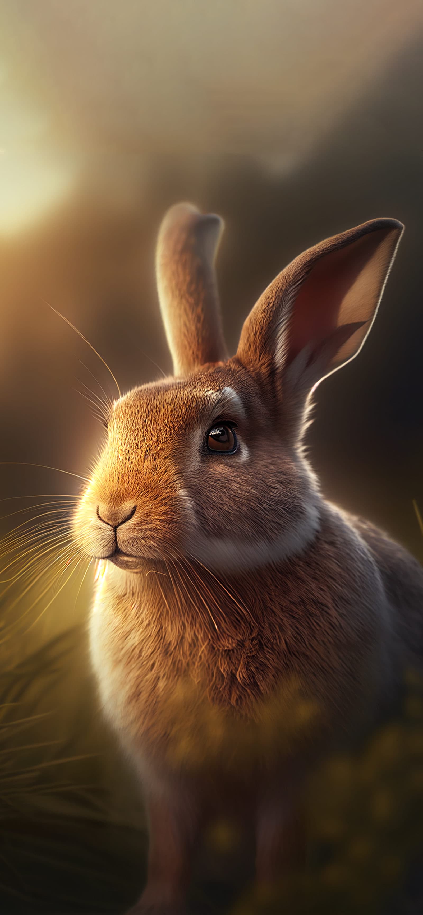 Rabbit Meadow Portrait - Pro phone wallpaper