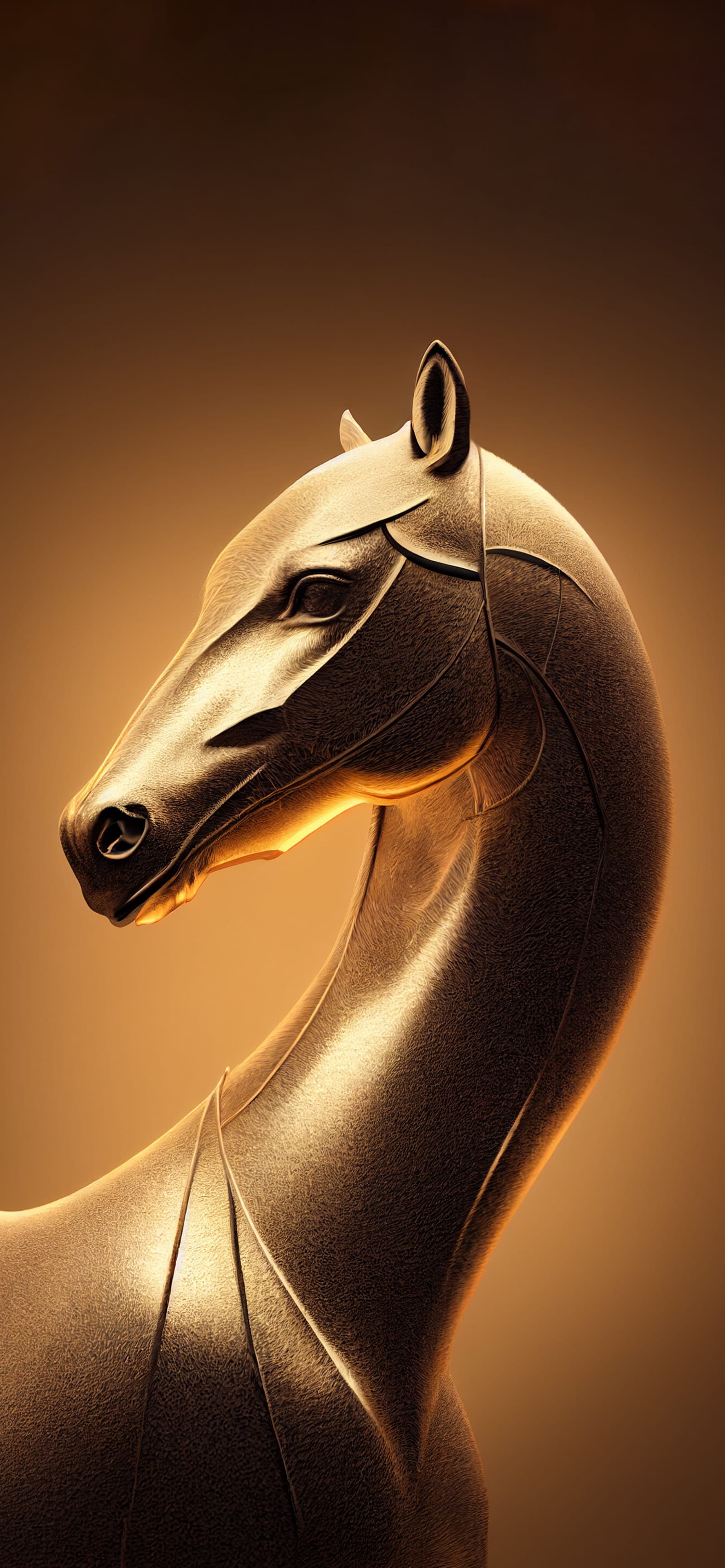 Golden Horse Statue - Pro phone wallpaper