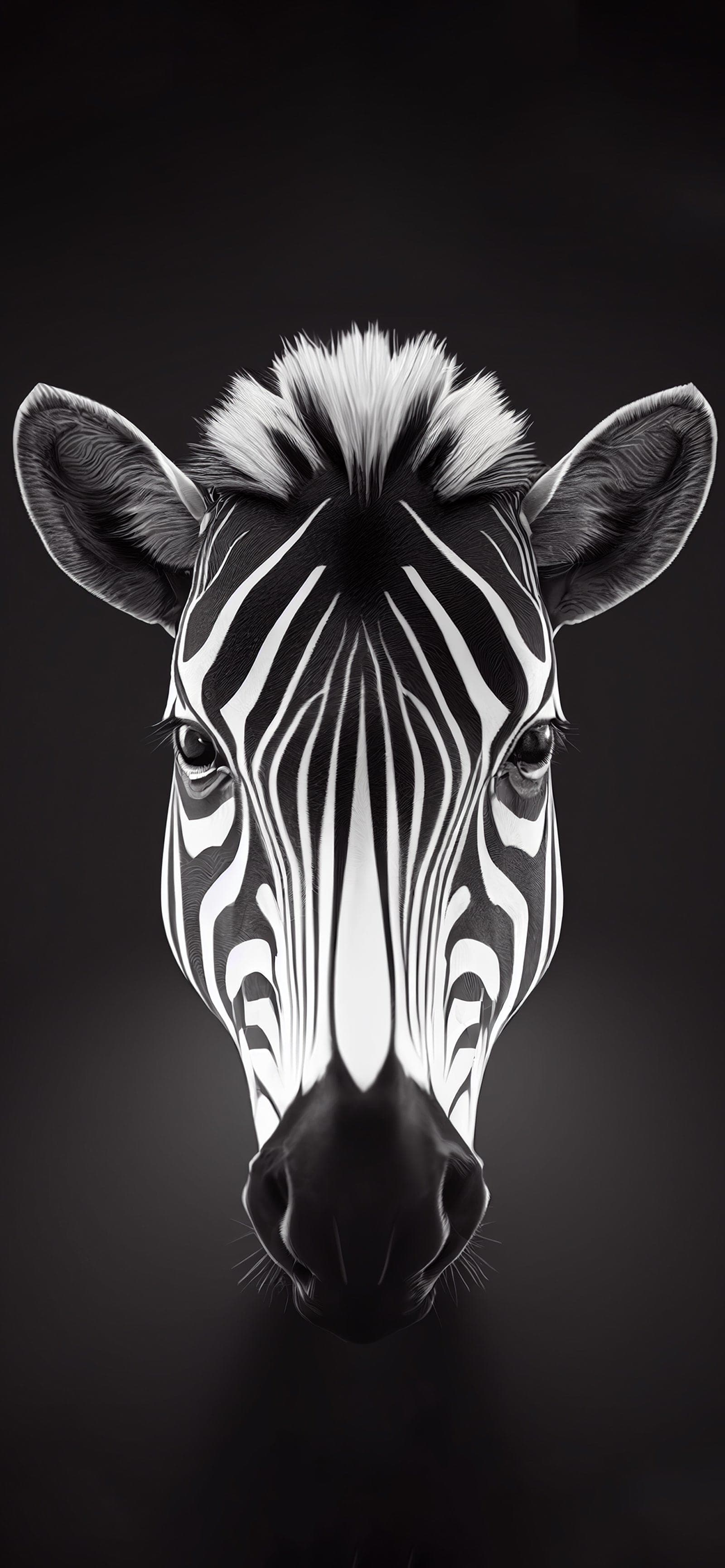 Monochrome Zebra Portrait - Pro phone wallpaper