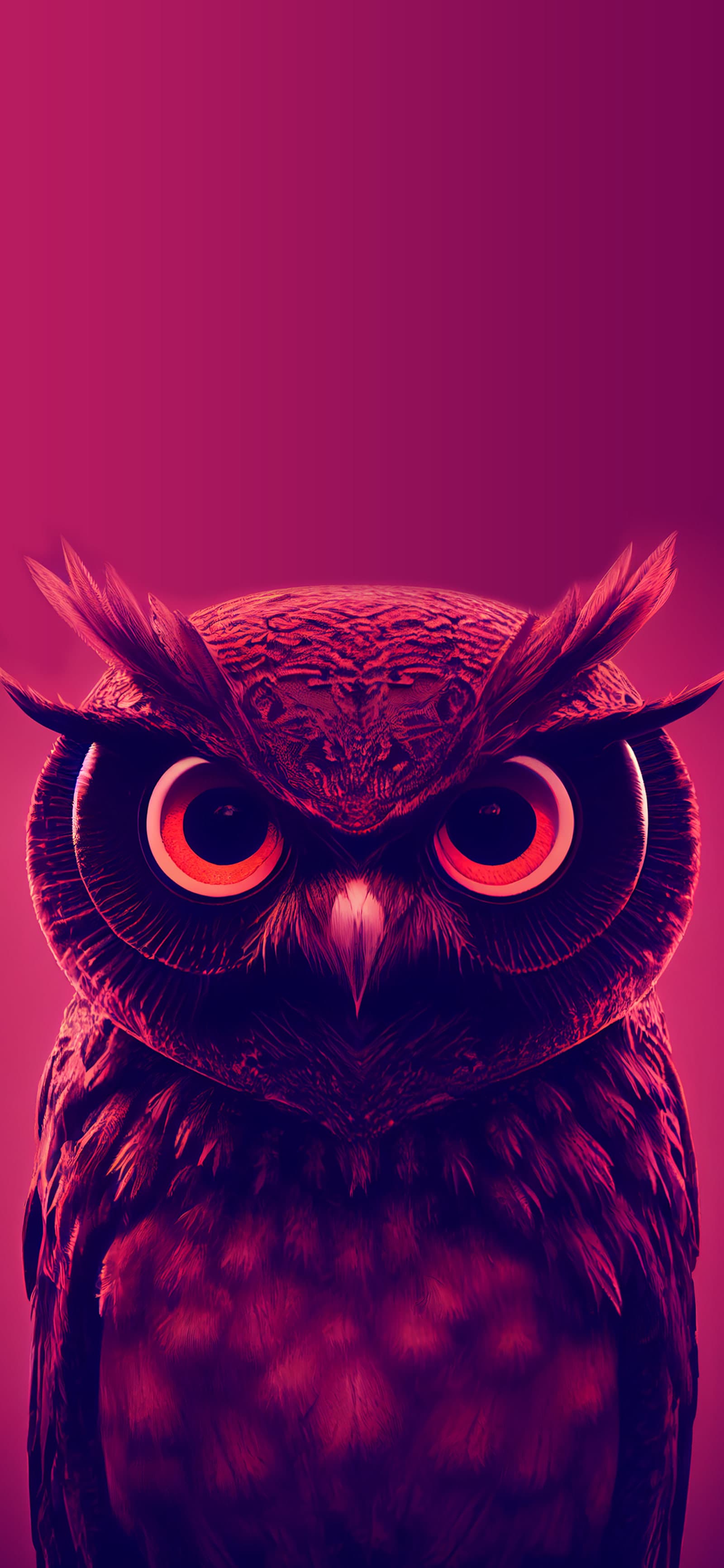 Crimson Owl Stare - Pro phone wallpaper