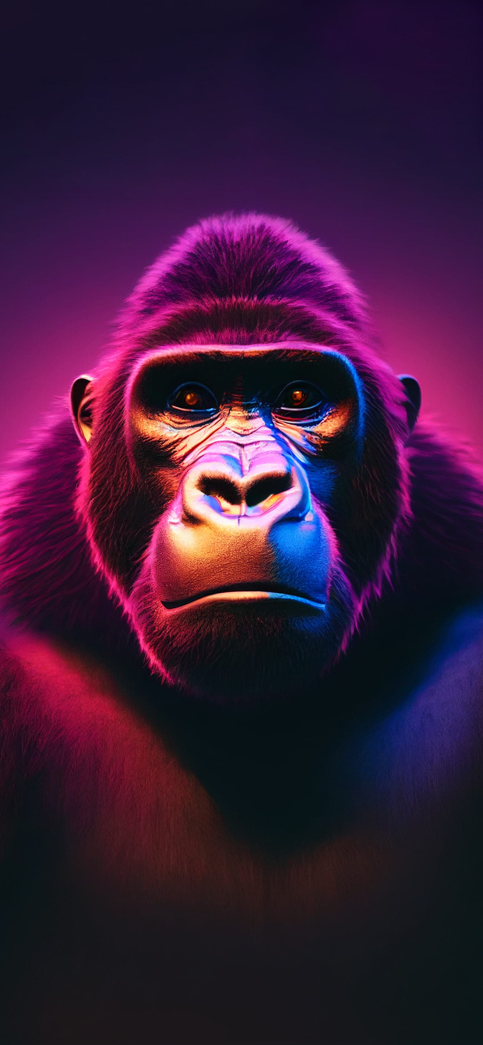 Neon Gorilla Face - Pro phone wallpaper