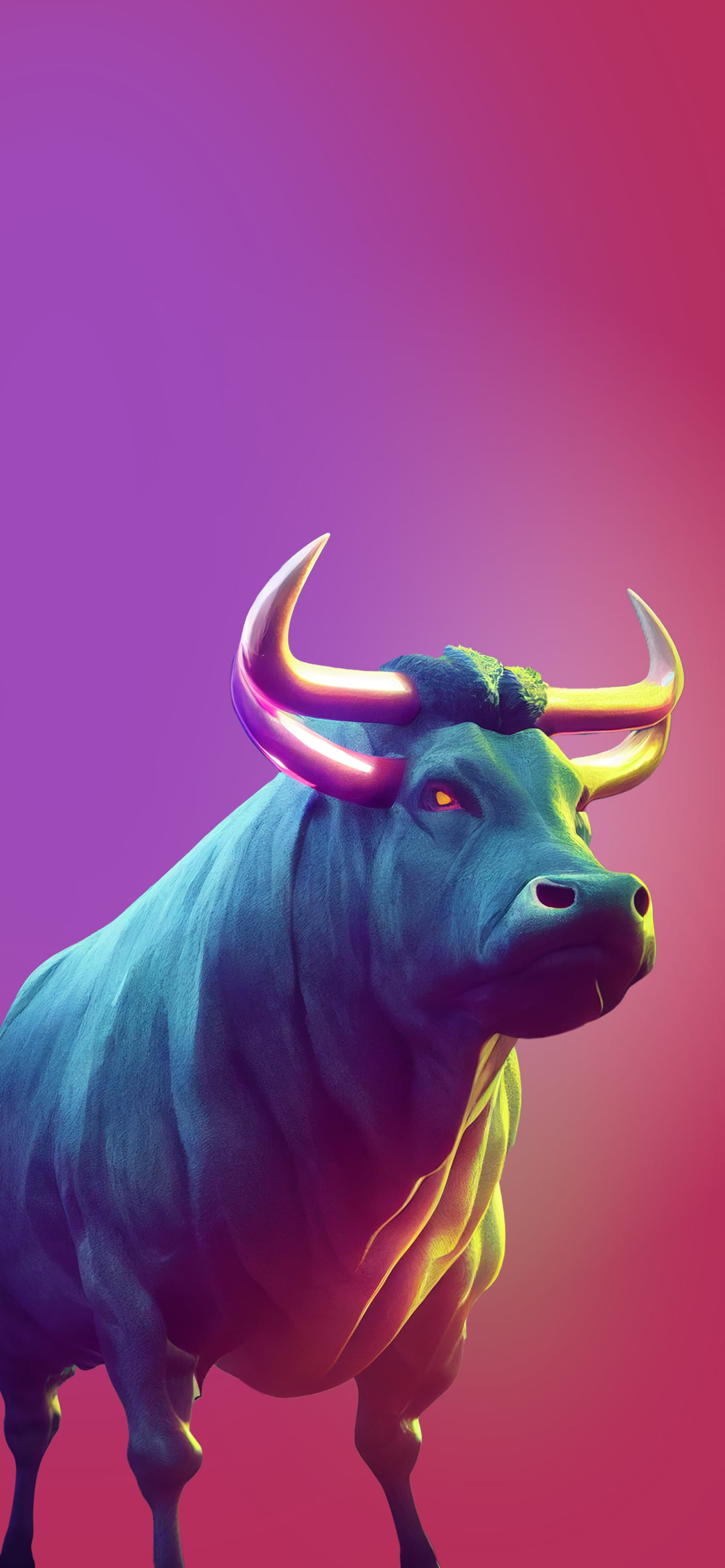 Neon Bull Power - Pro phone wallpaper