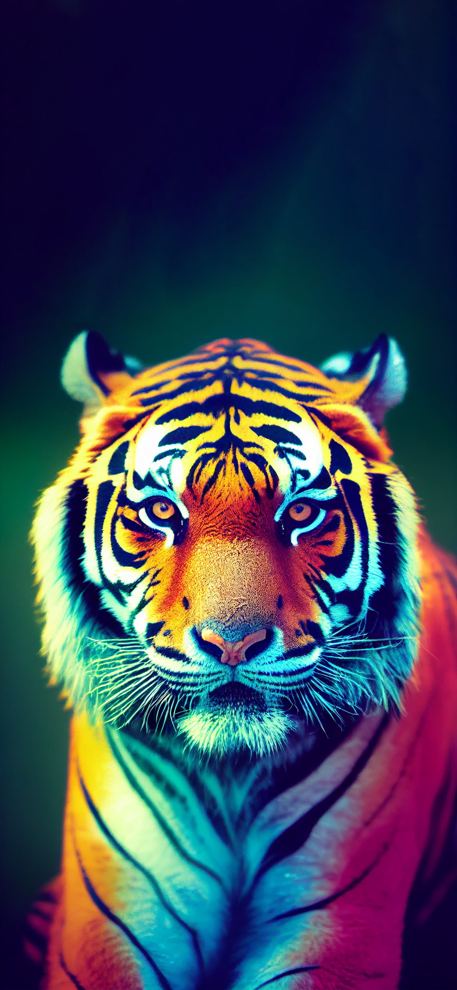 Psychedelic Tiger Face - Pro phone wallpaper
