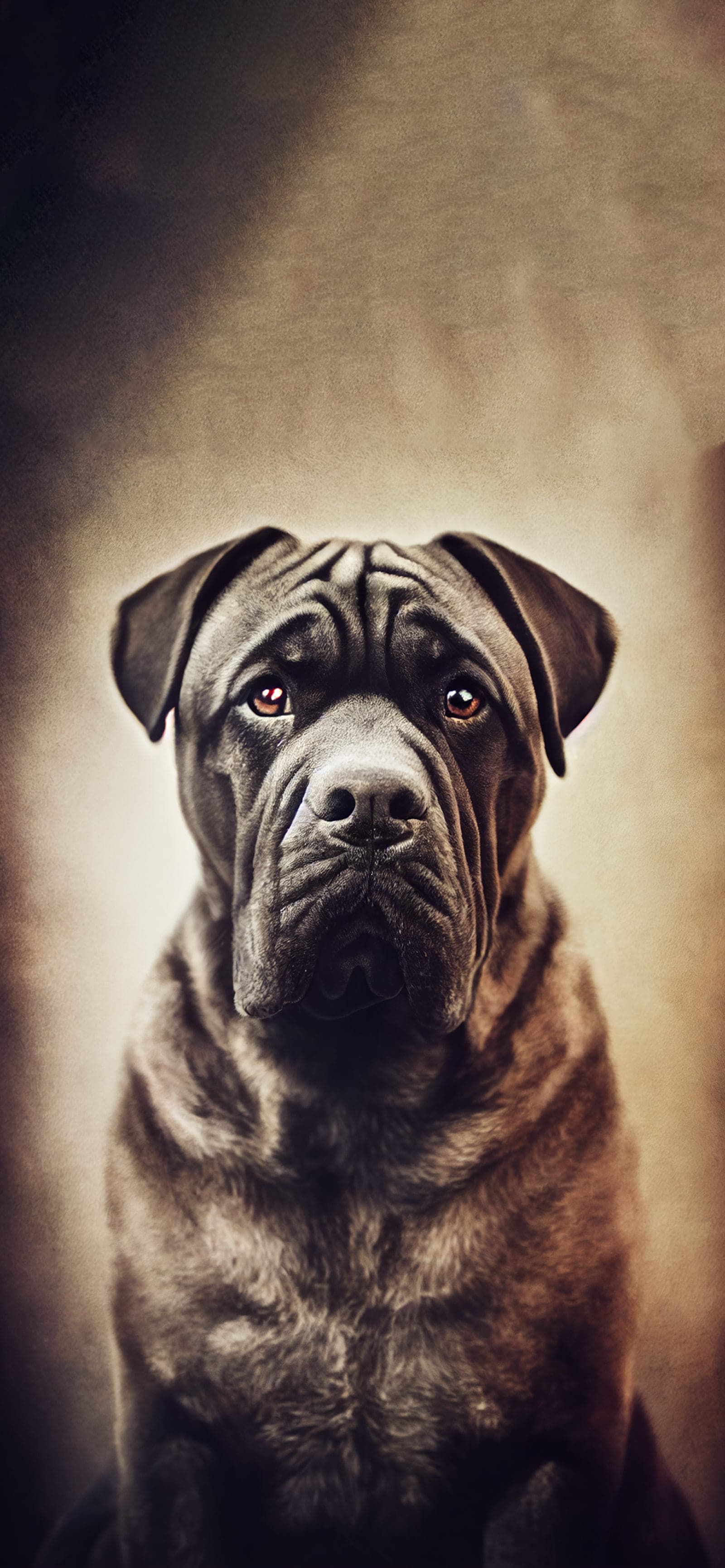 Wrinkled Dog Portrait - Pro phone wallpaper