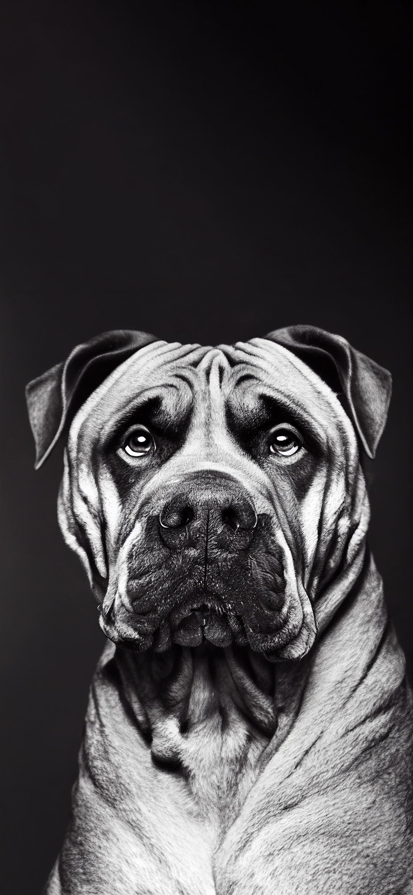 Monochrome Dog Portrait - Pro phone wallpaper