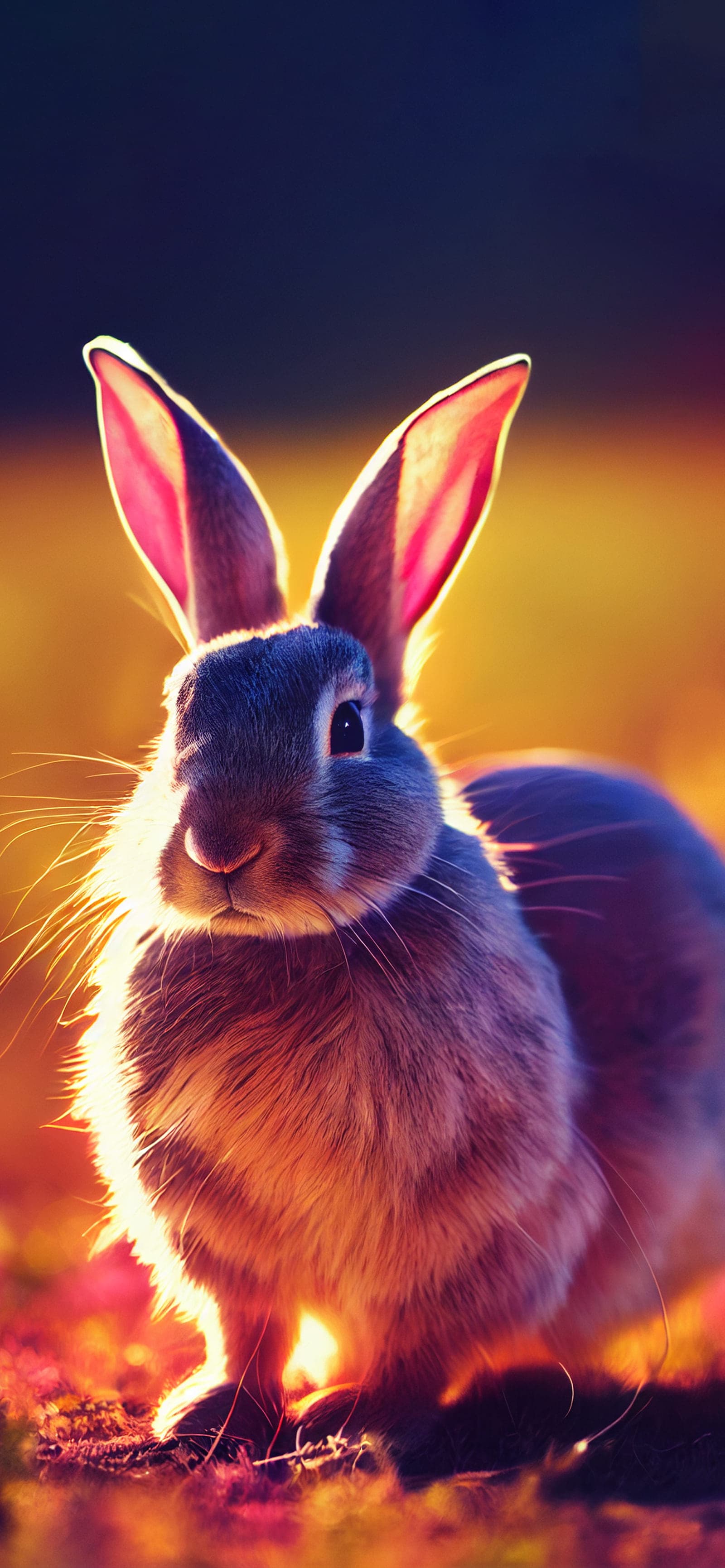 Radiant Rabbit Portrait - Pro phone wallpaper