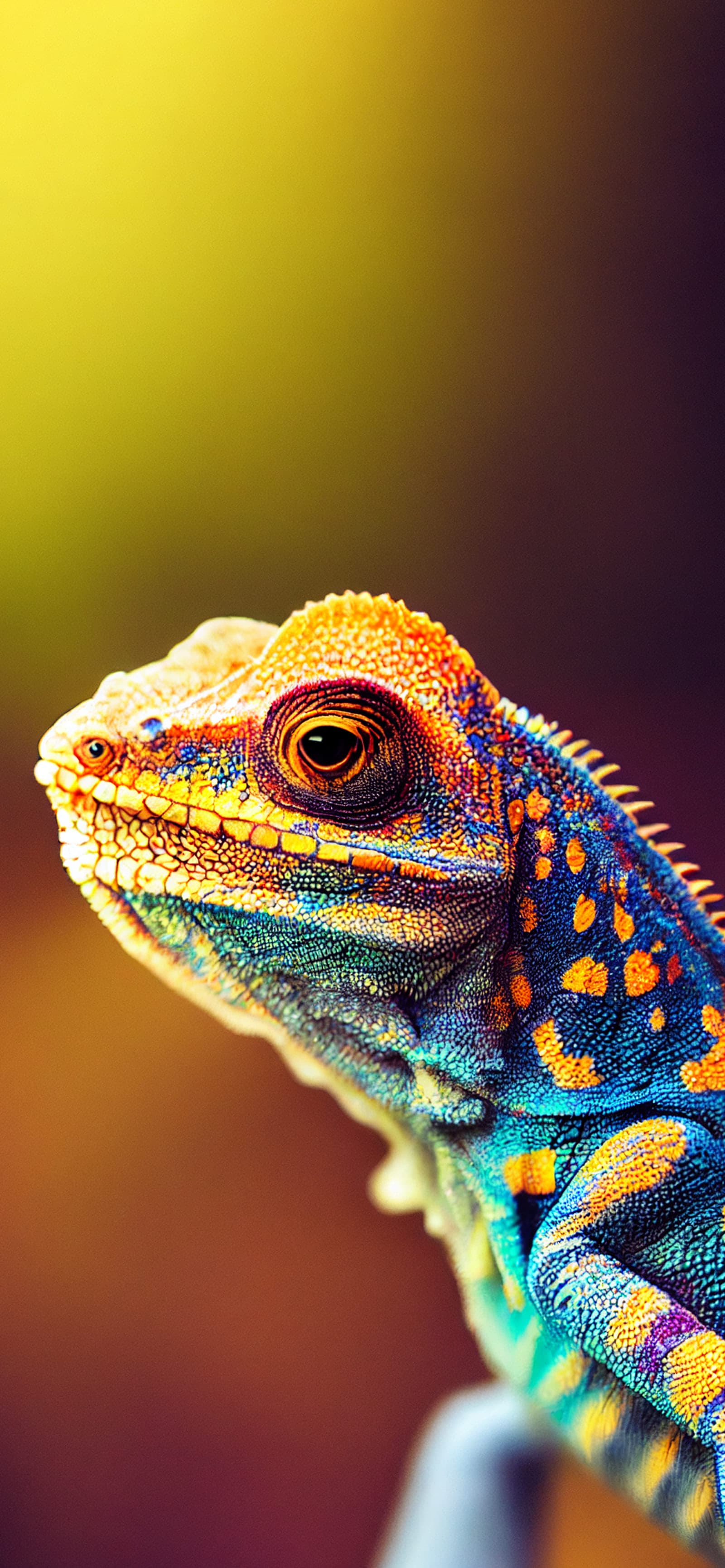 Vibrant Lizard Portrait - Pro phone wallpaper