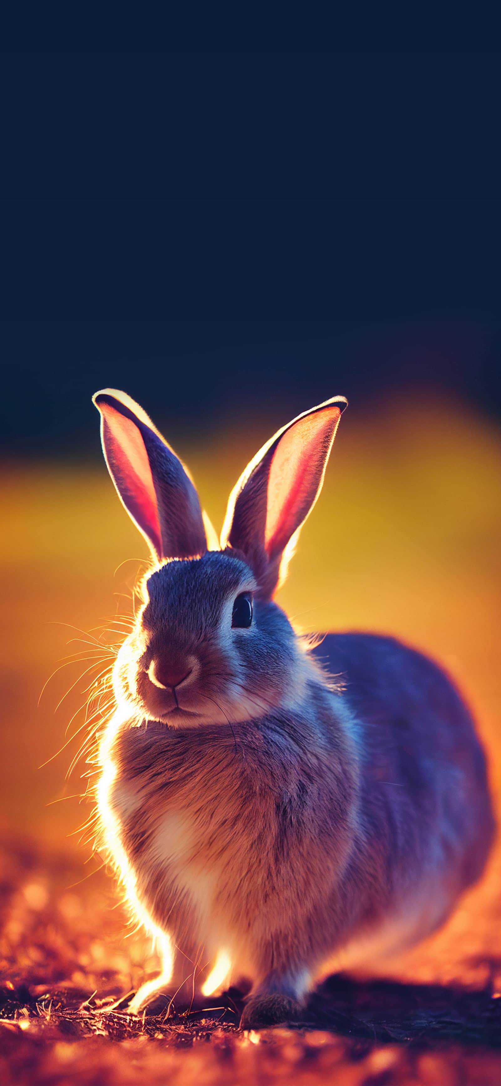 Golden Hour Bunny - Pro phone wallpaper
