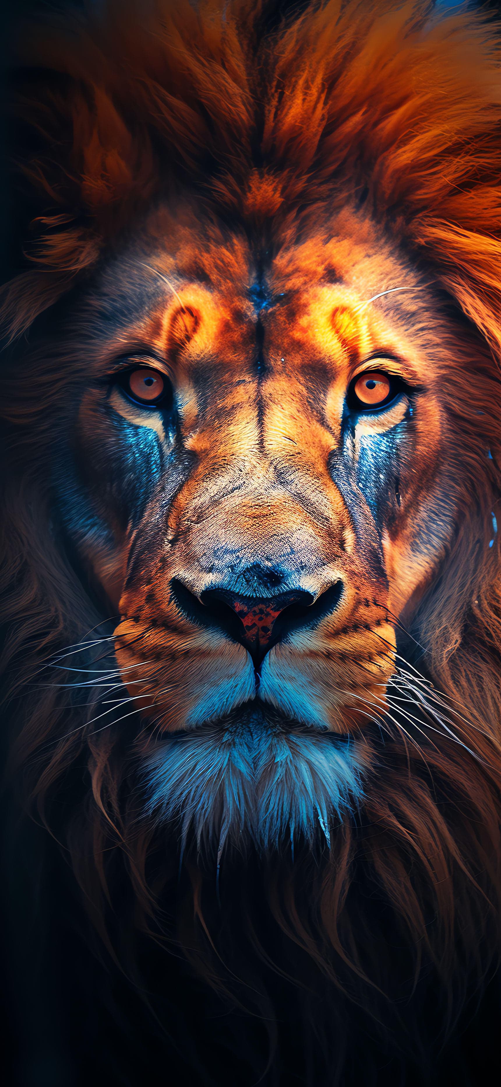 Fiery Lion Stare - Pro phone wallpaper