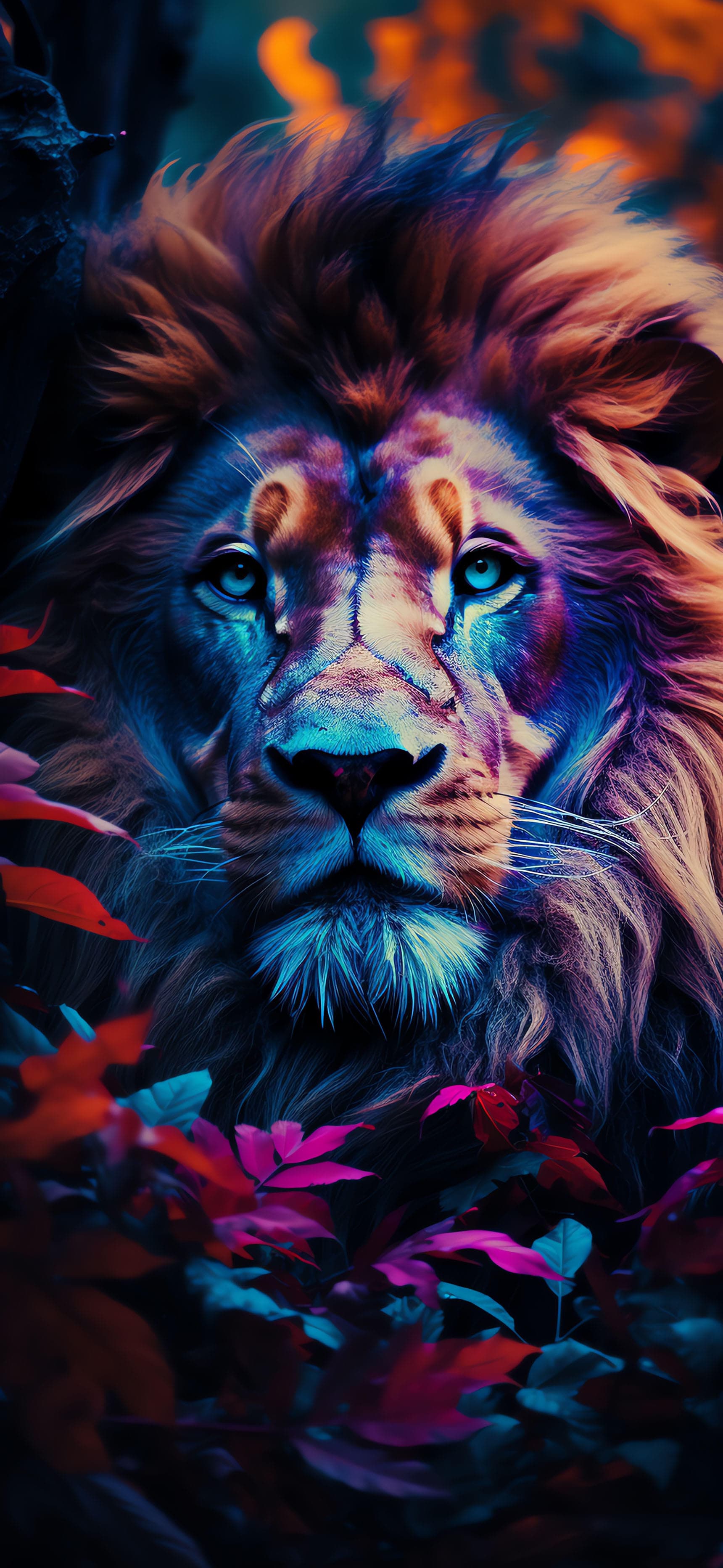 Psychedelic Lion - Pro phone wallpaper