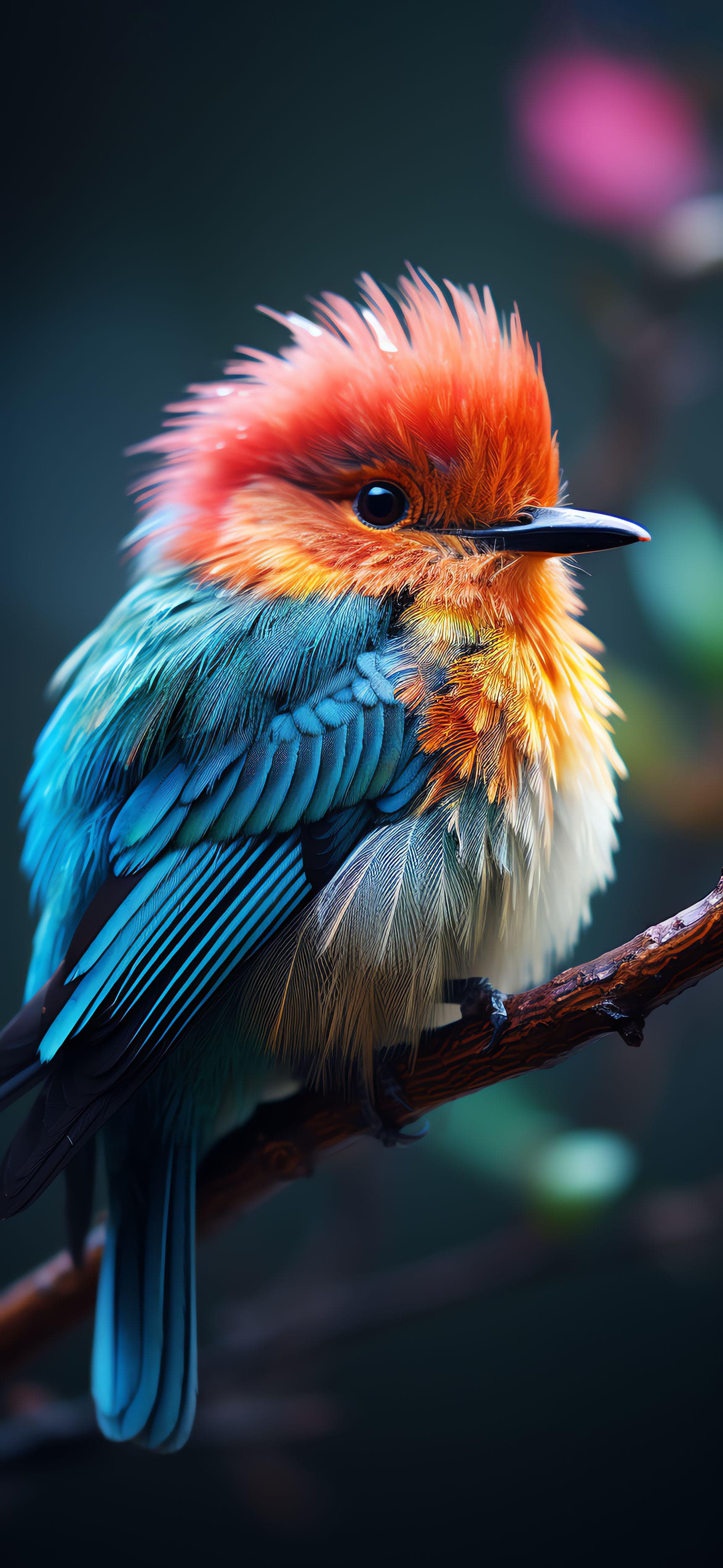Vibrant Bird Perch - Pro phone wallpaper