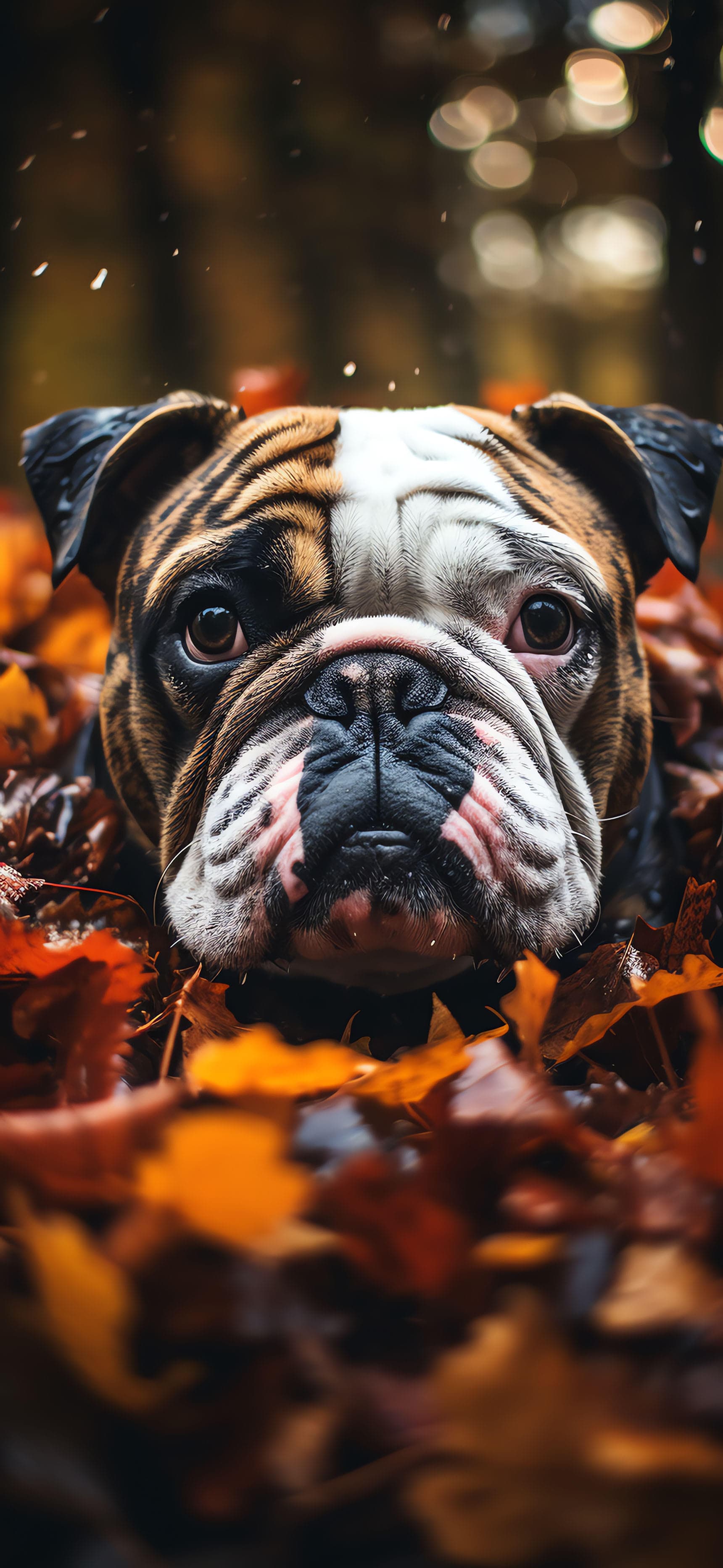 Bulldog Autumnal - Pro phone wallpaper