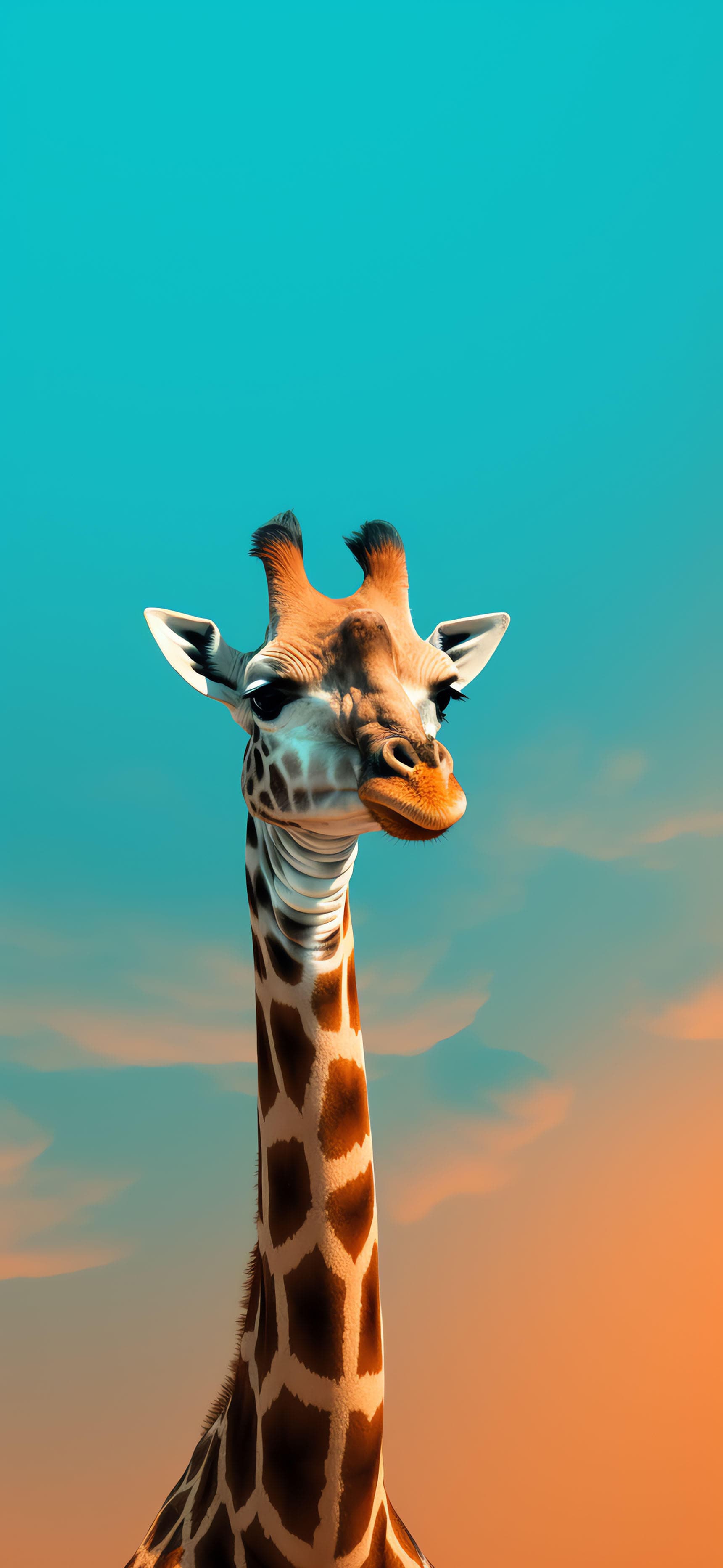 Giraffe Sky Gaze - Pro phone wallpaper