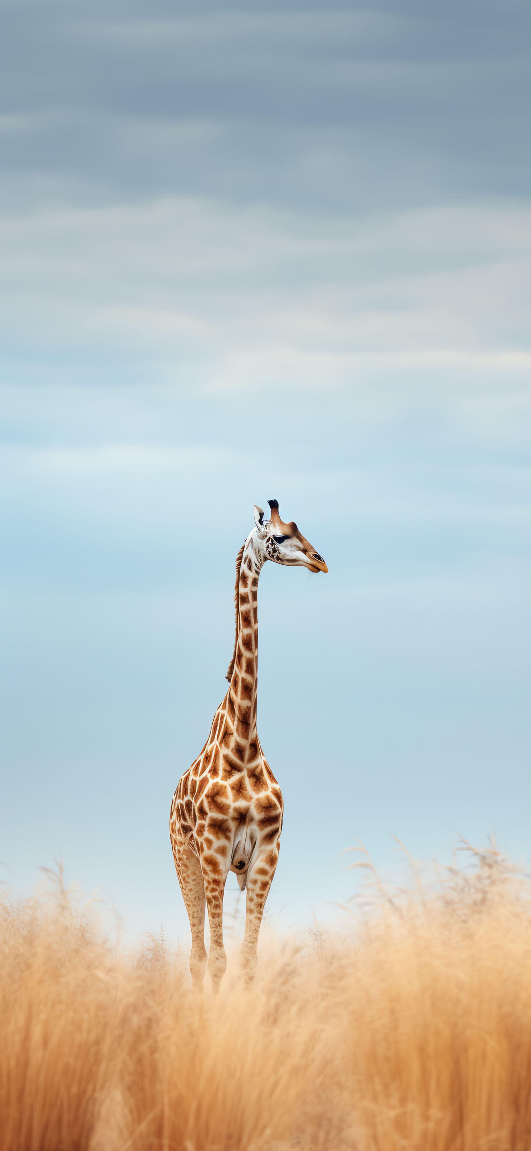 Giraffe in Savannah - Pro phone wallpaper