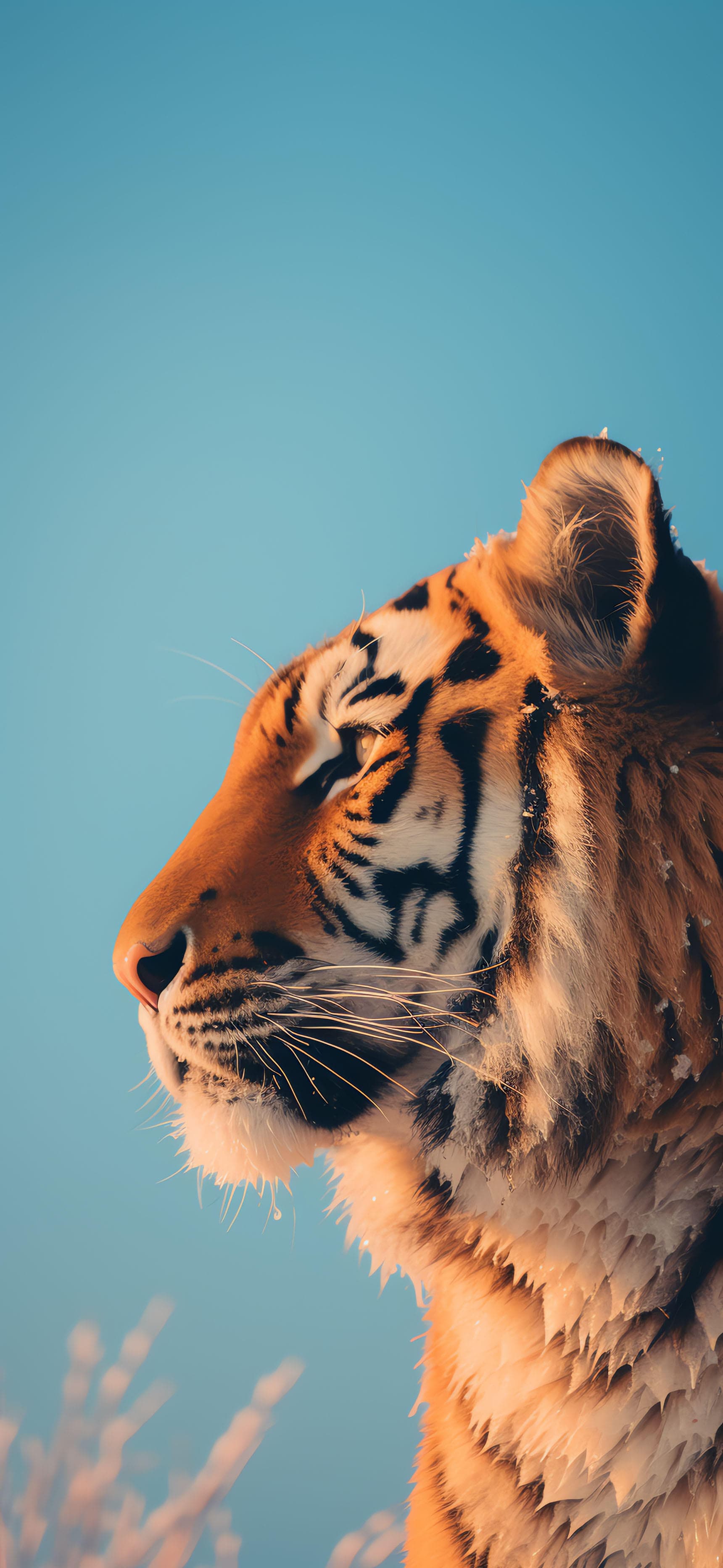 Tiger Sky Gaze - Pro phone wallpaper