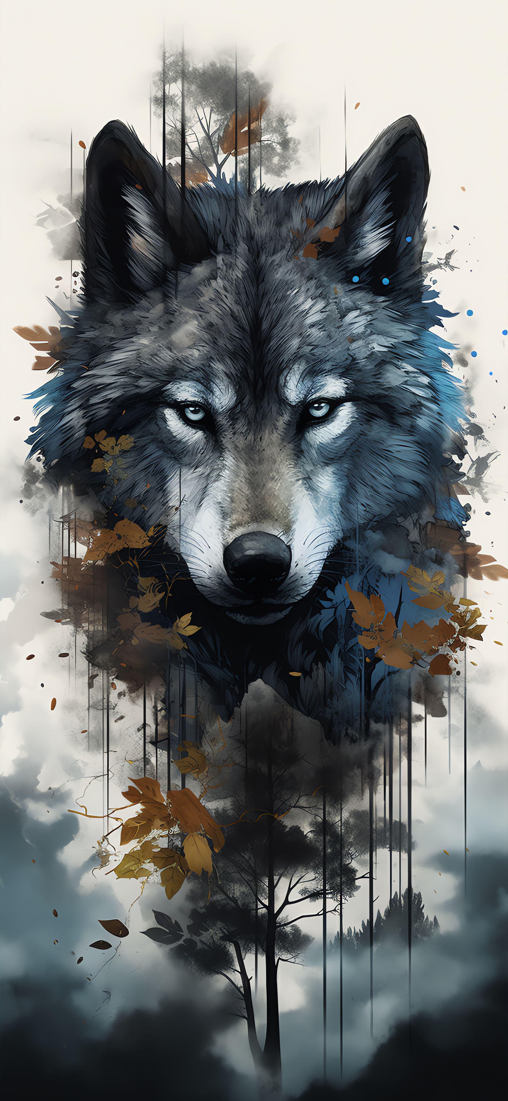 Wolf Autumnal Spirit - Pro phone wallpaper