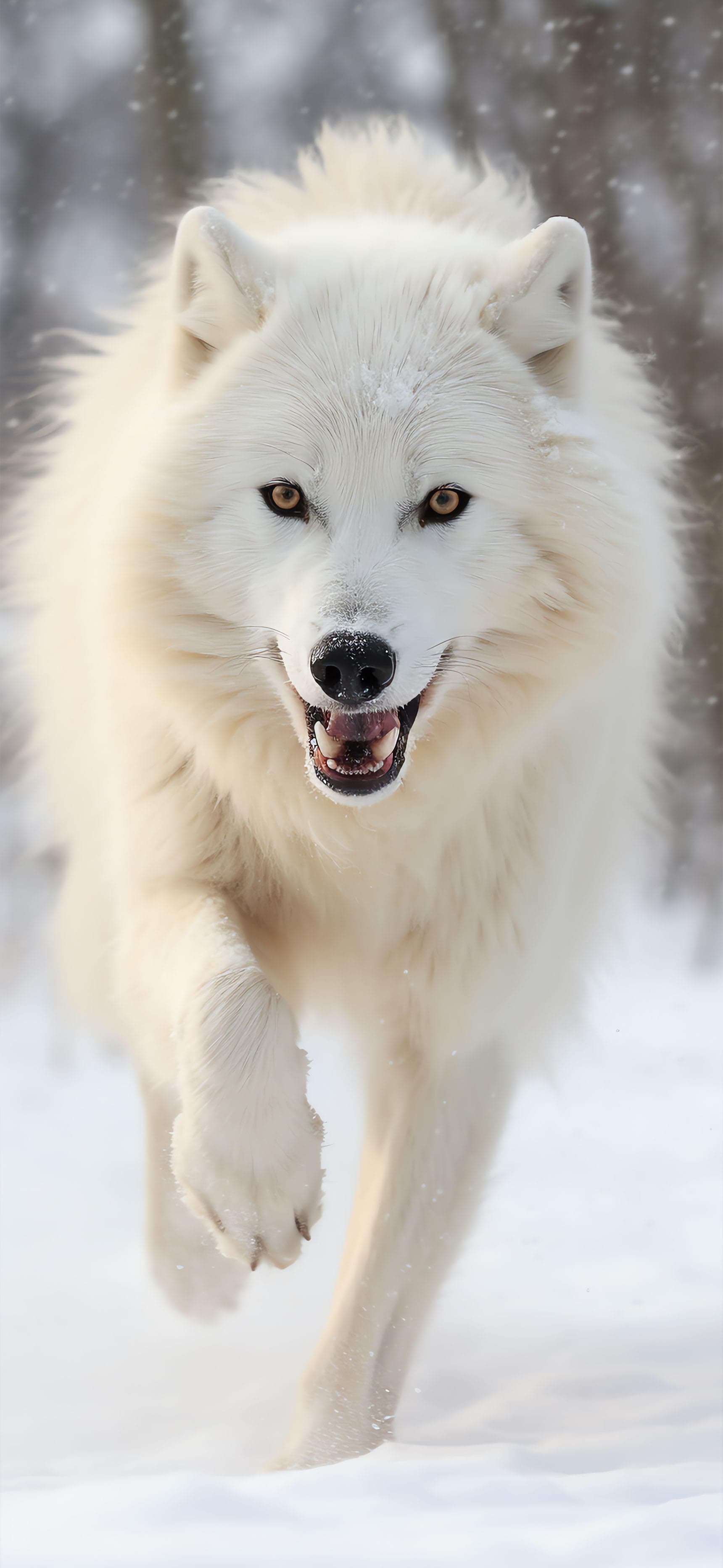 Arctic Wolf Run - Pro phone wallpaper