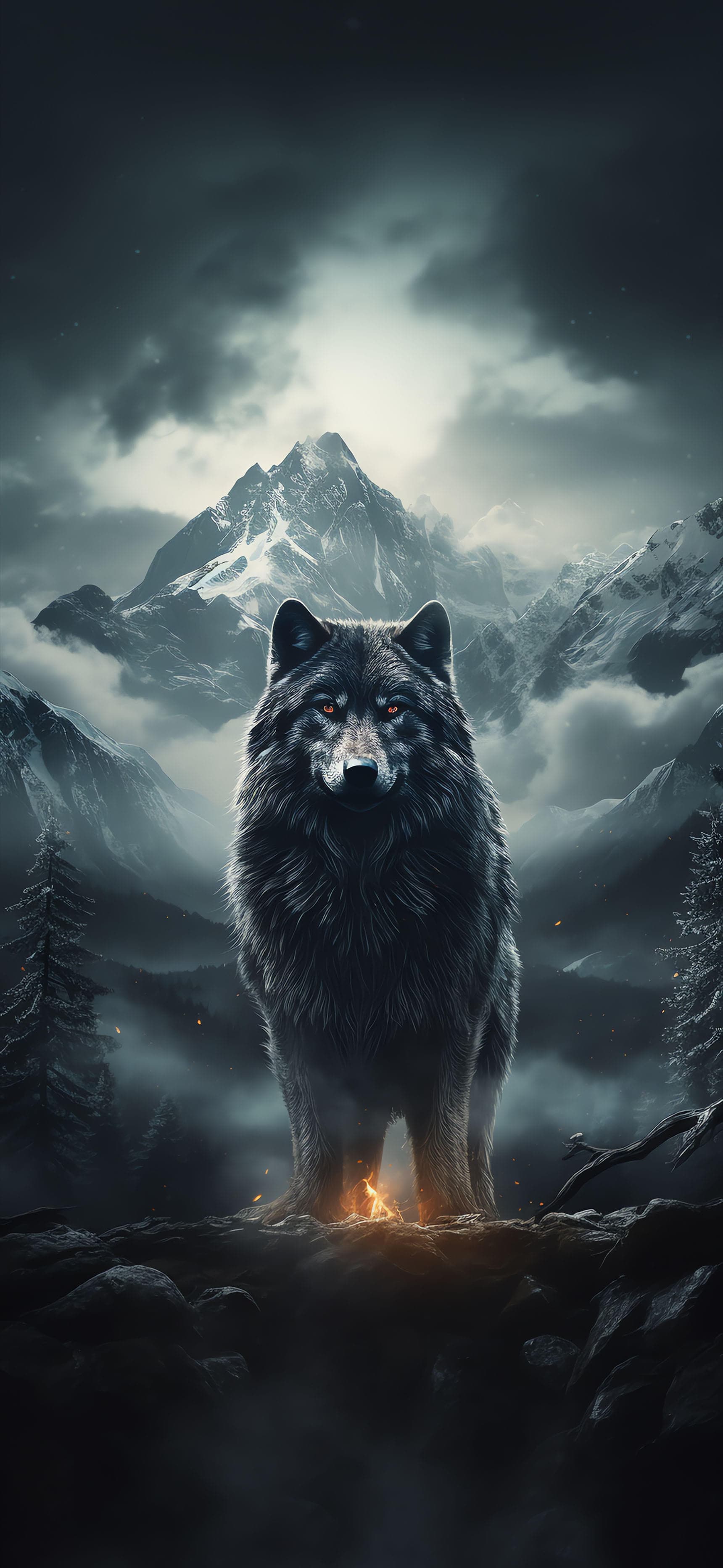 Wolf in Mist - Pro phone wallpaper
