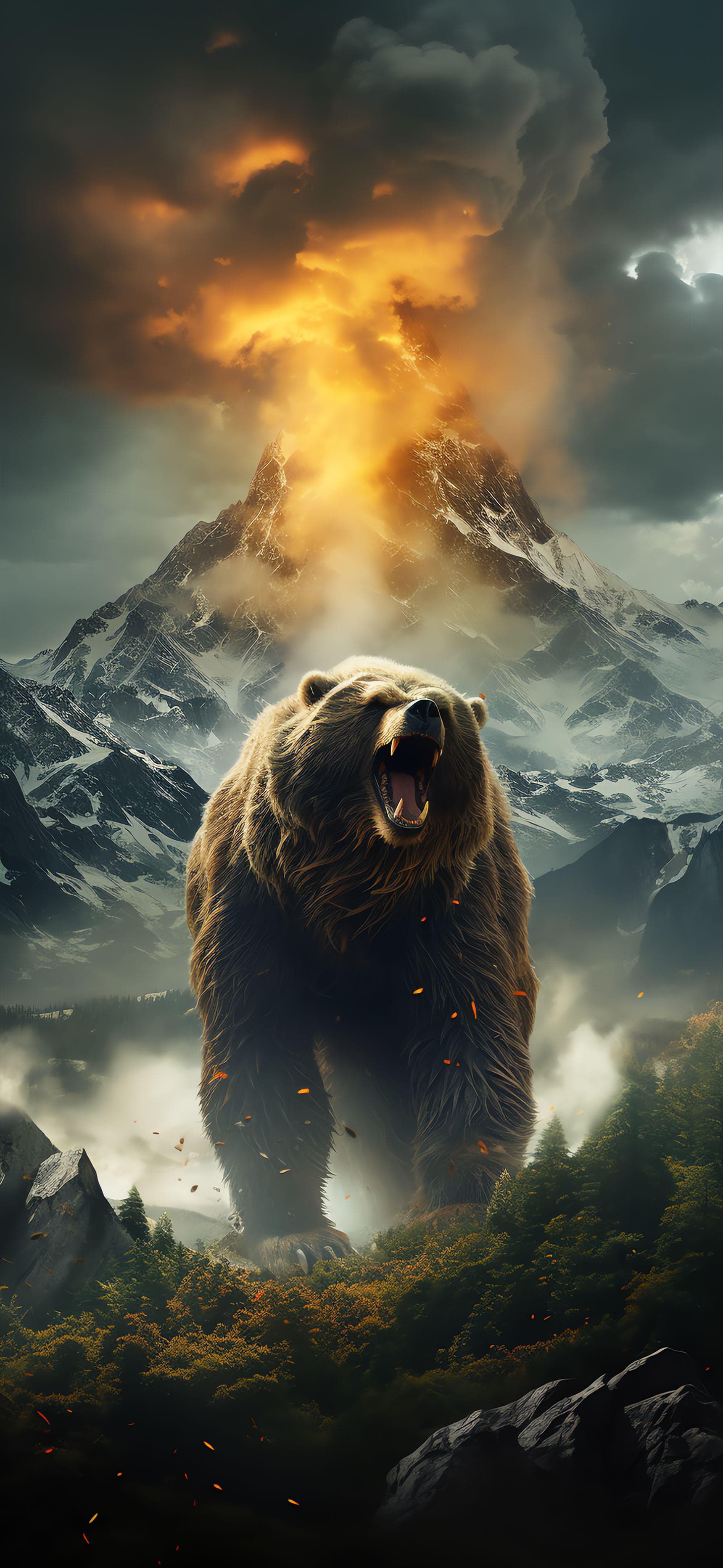 Roaring Bear Mountain - Pro phone wallpaper
