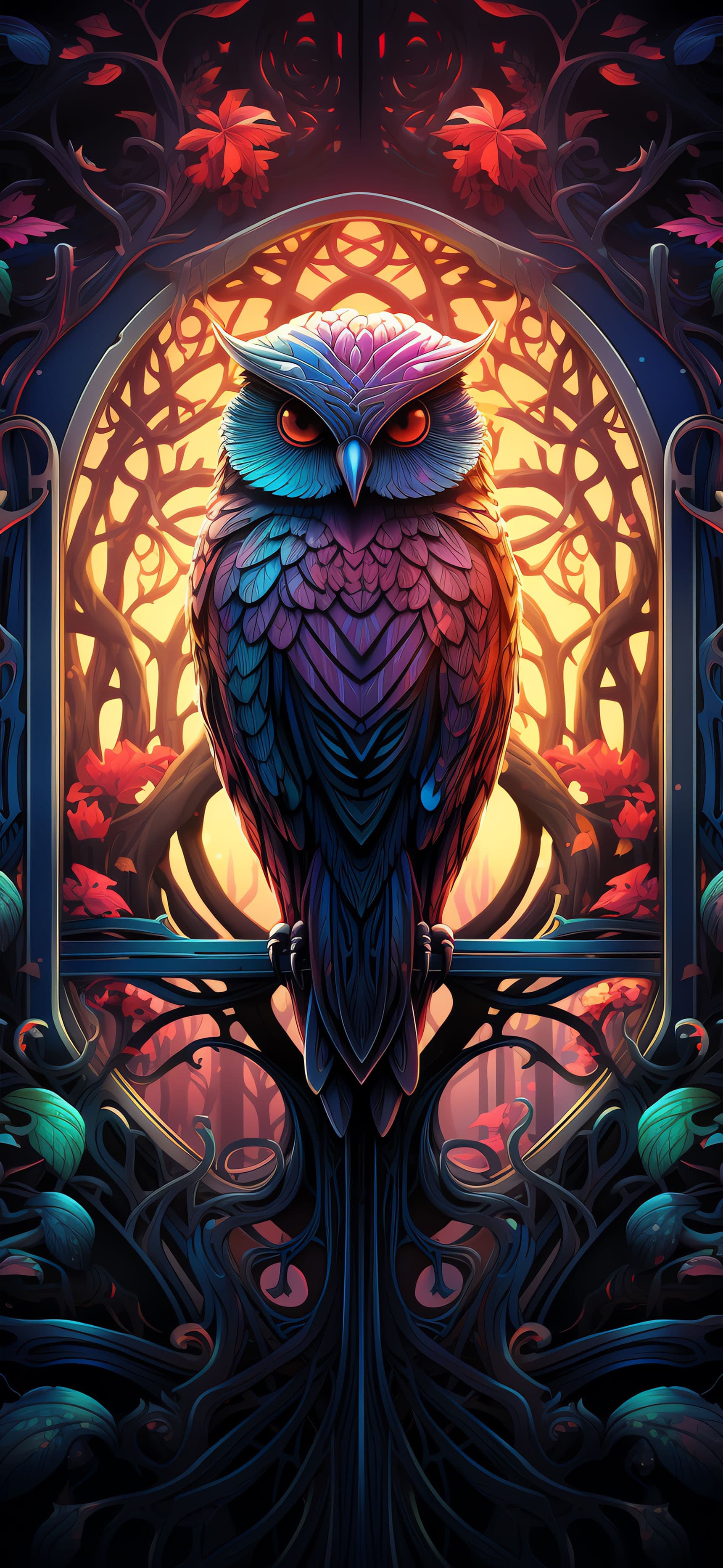 Mystical Owl Portrait - Pro phone wallpaper
