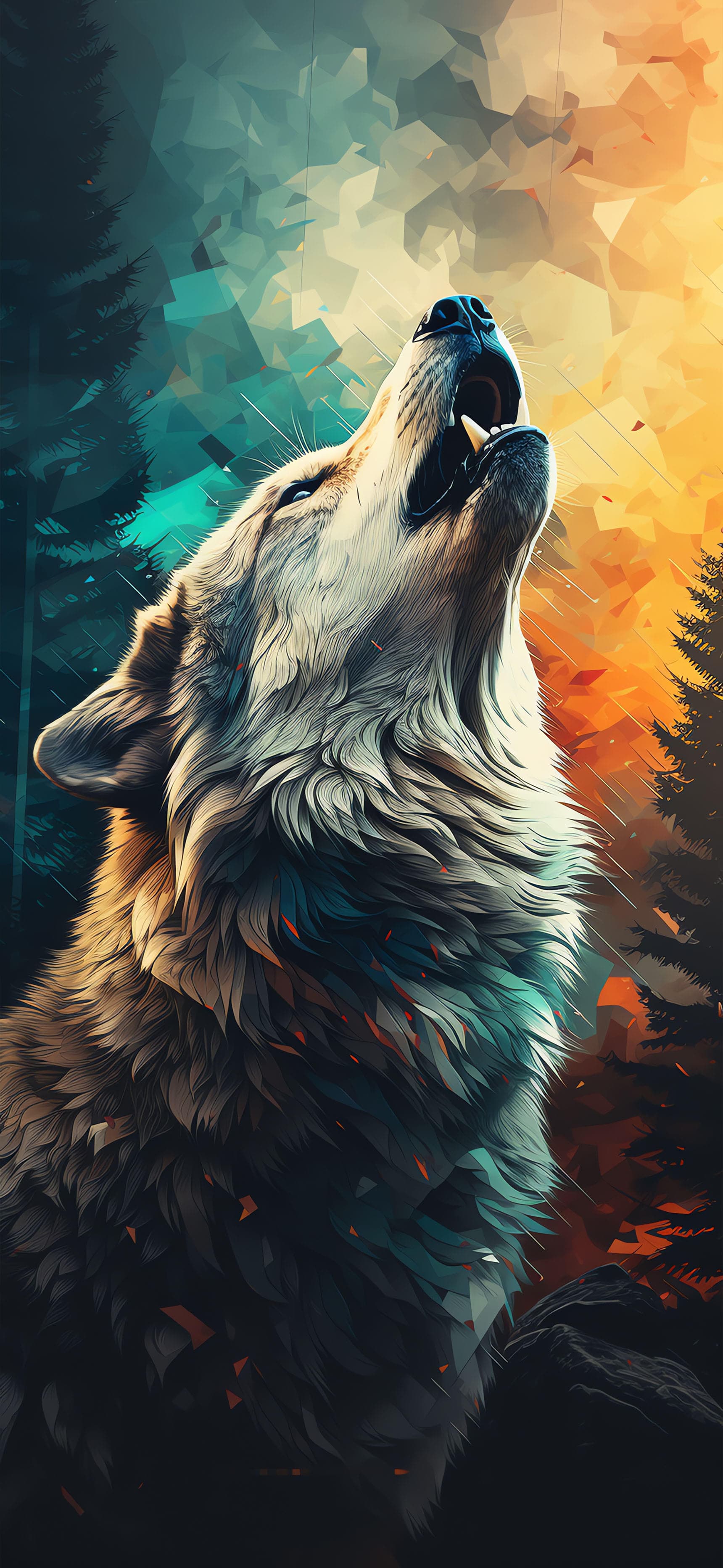 Howling Wolf Silhouette - Pro phone wallpaper