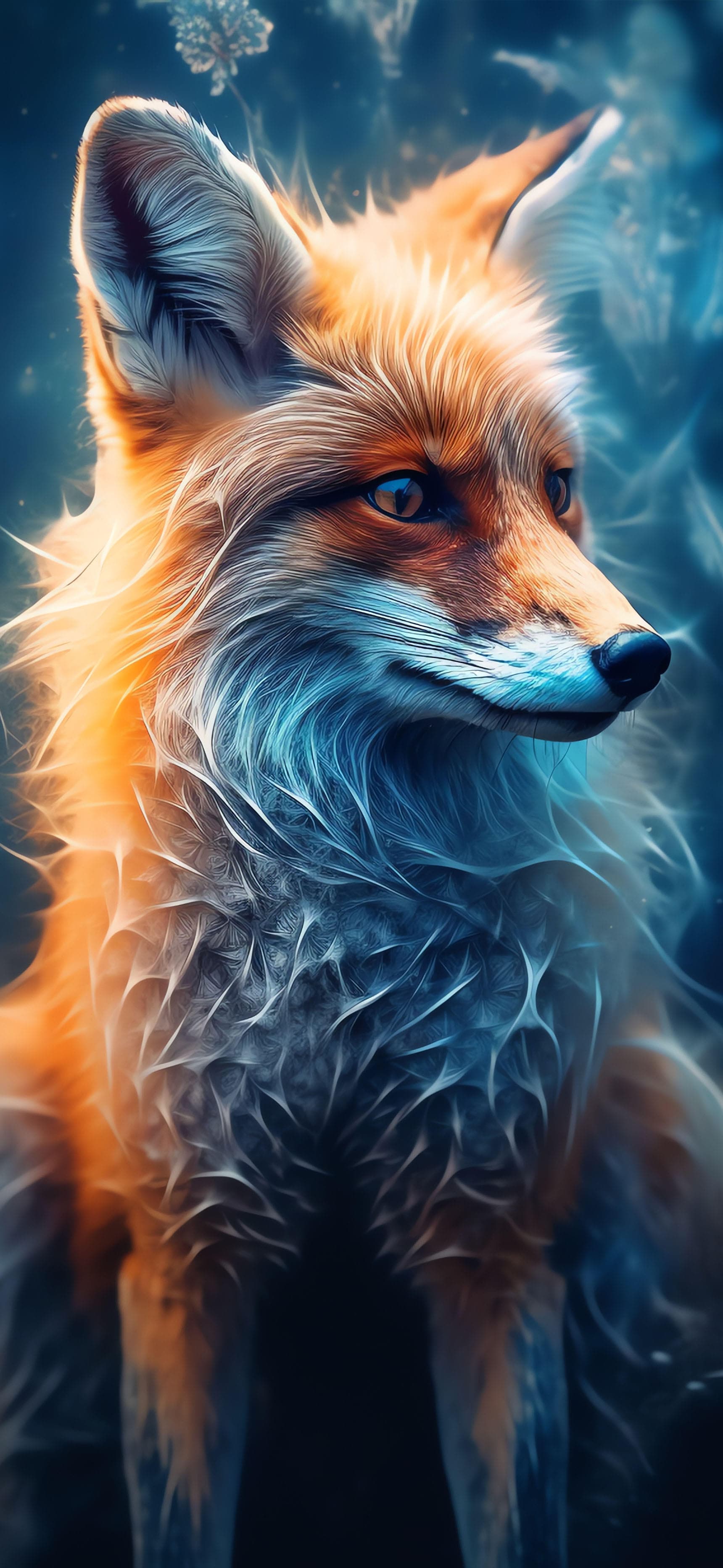 Fox Winter Portrait - Pro phone wallpaper