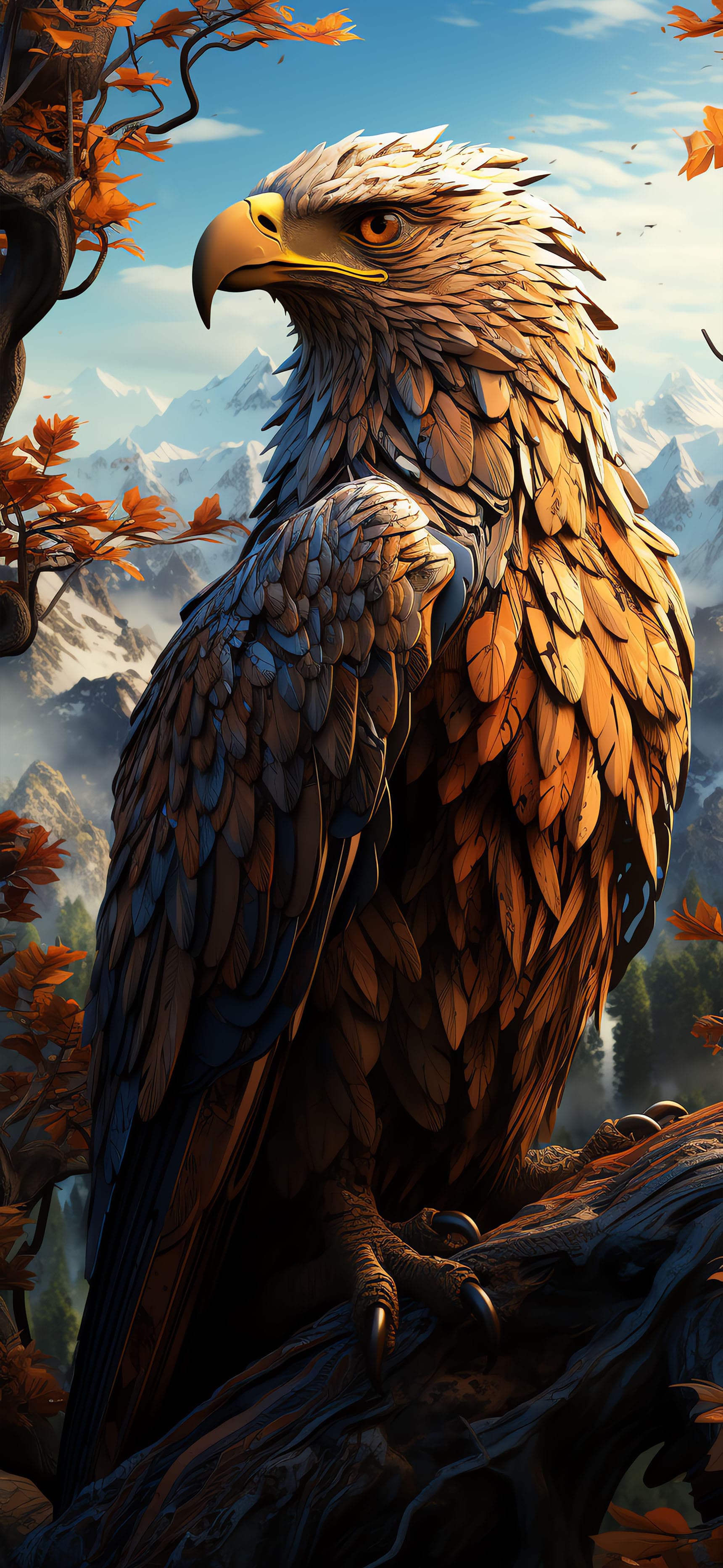 Autumnal Eagle Majesty - Pro phone wallpaper