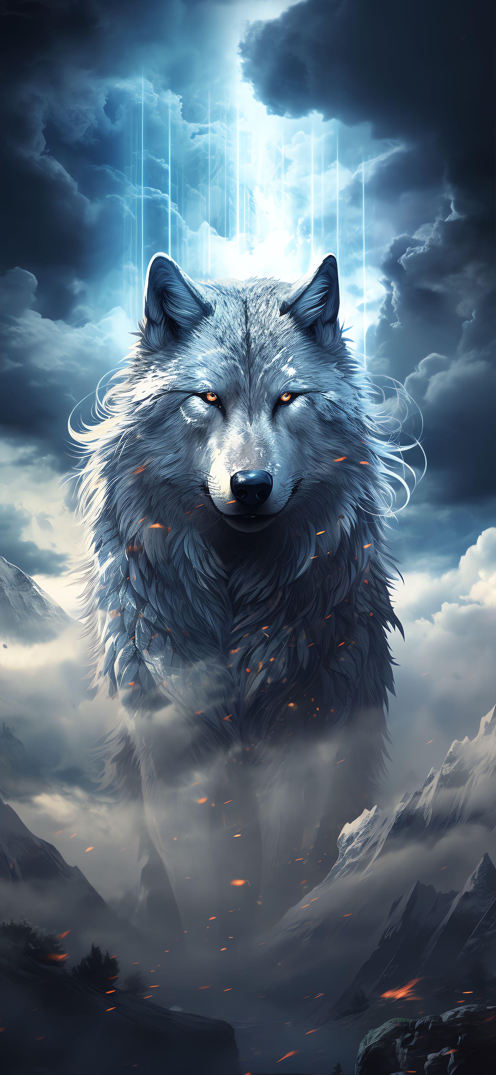 Wolf Sky Portal - Pro phone wallpaper