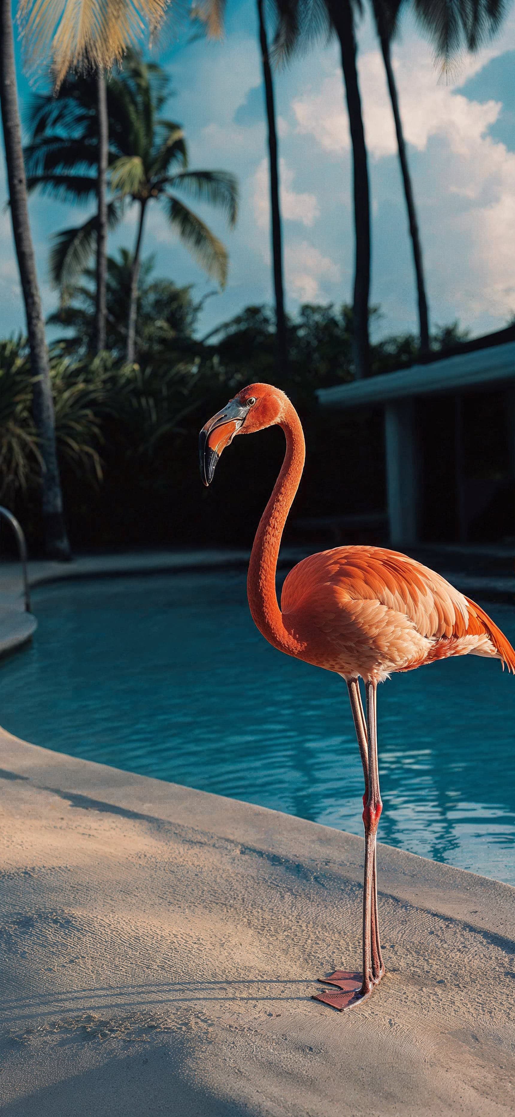 Pool Flamingo - Pro phone wallpaper